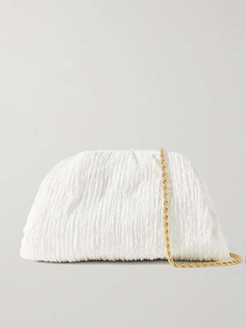 Loeffler Randall Bailey Pleated Lace Clutch