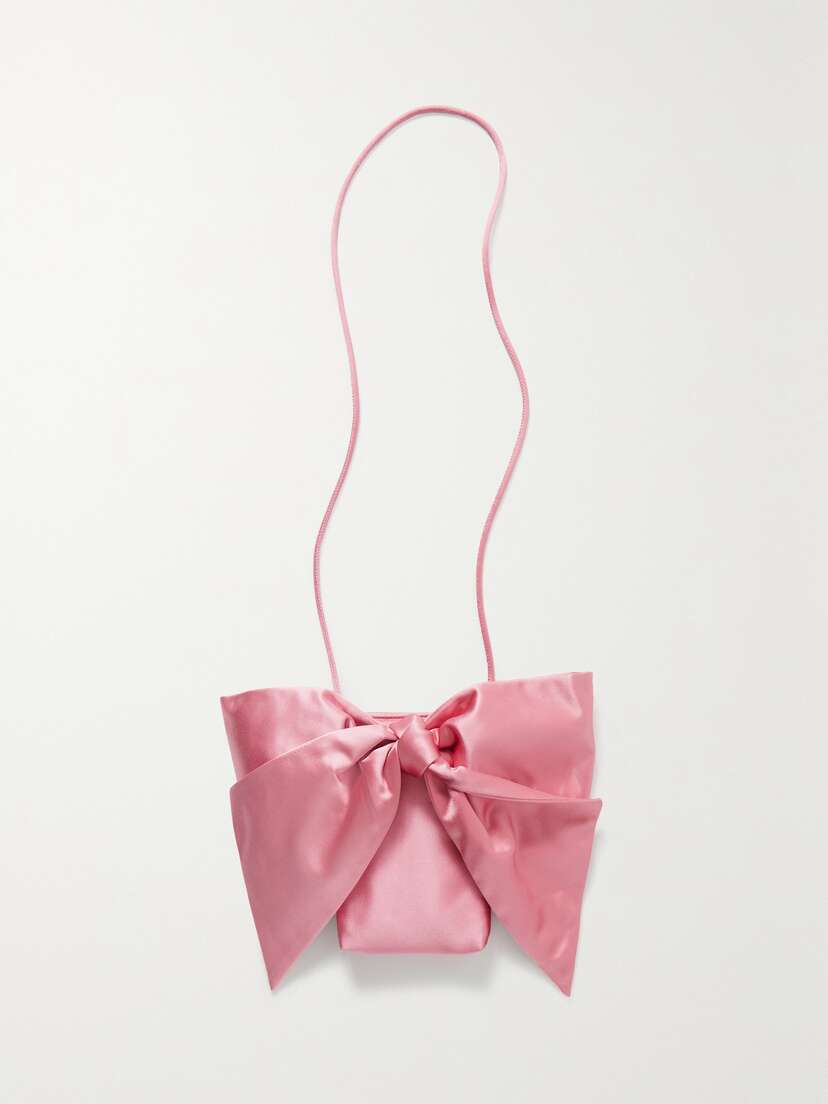 Loeffler Randall Violet Bow-embellished Satin Shoulder Bag