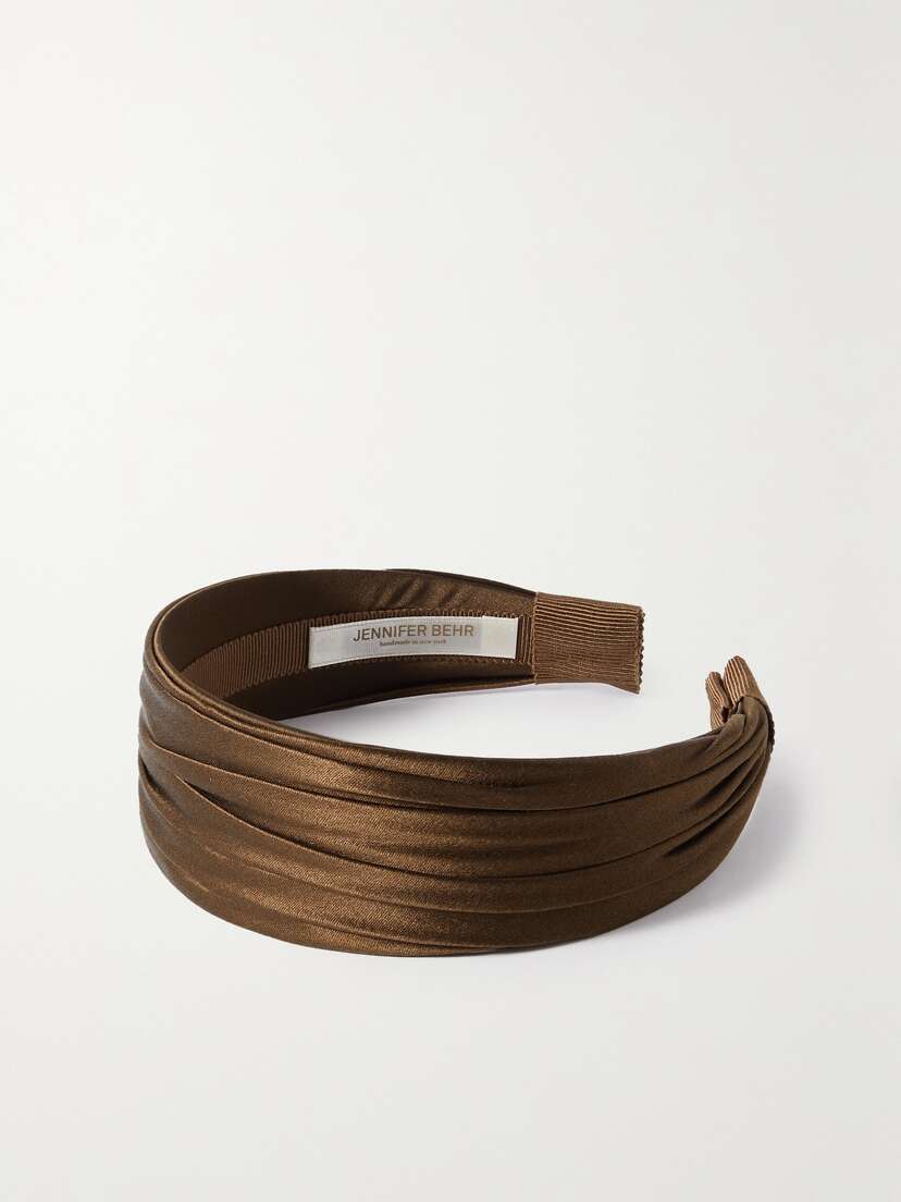 Jennifer Behr Natasha Gathered Satin Headband -  - One size
