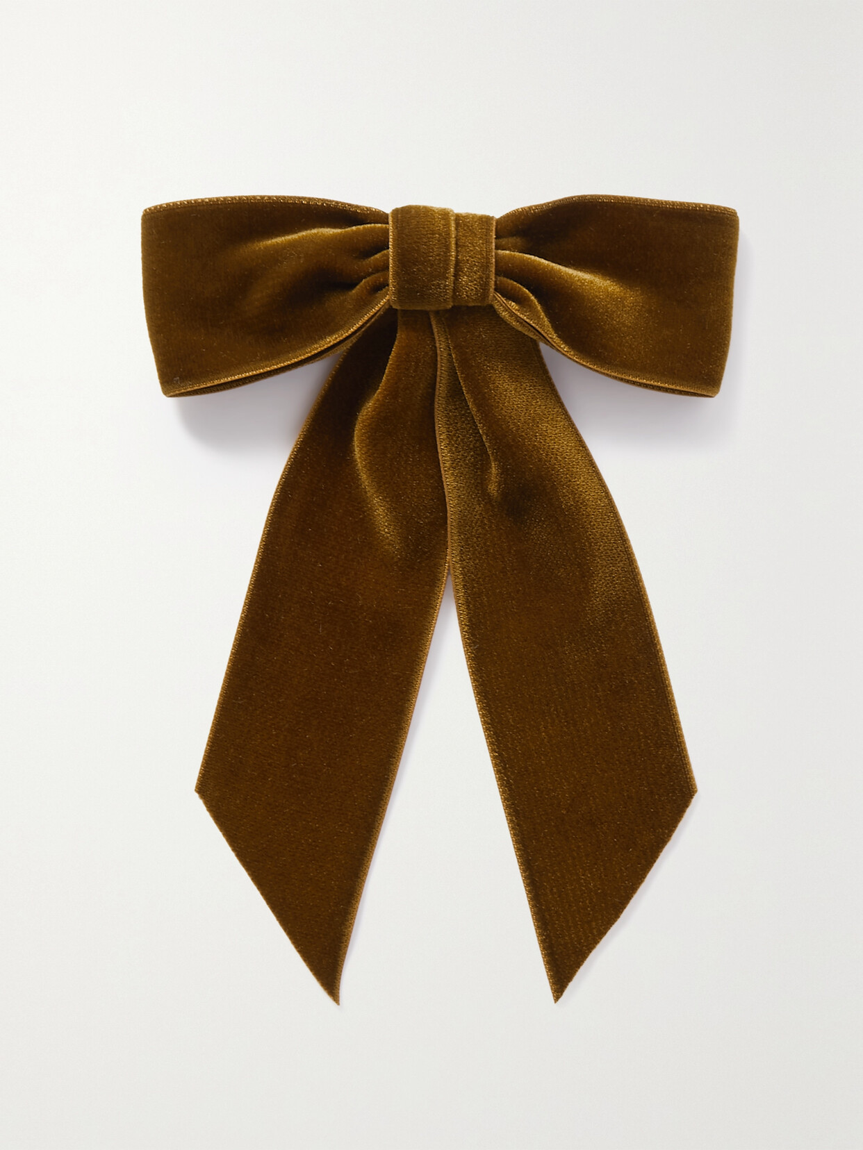 Jennifer Behr - Wide Velvet Bow Hair Clip - Brown