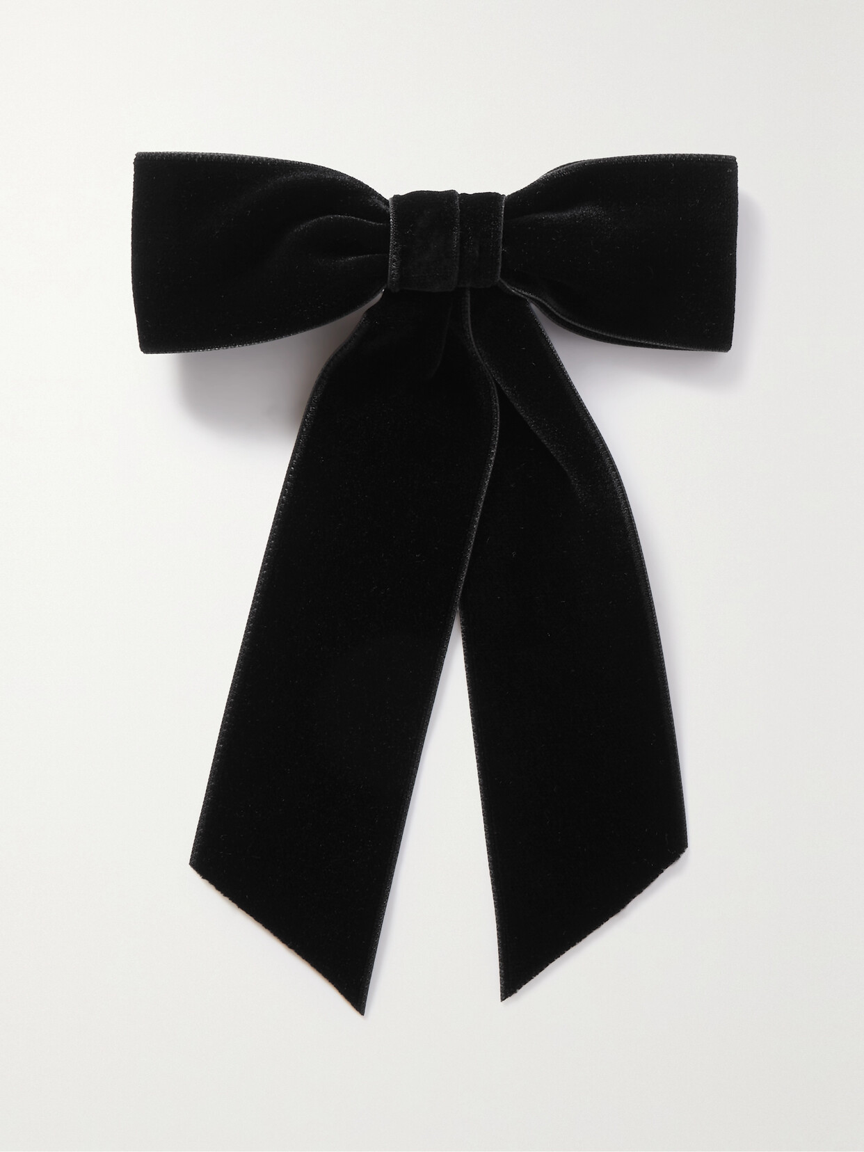 Jennifer Behr - Wide Velvet Bow Hair Clip - Black