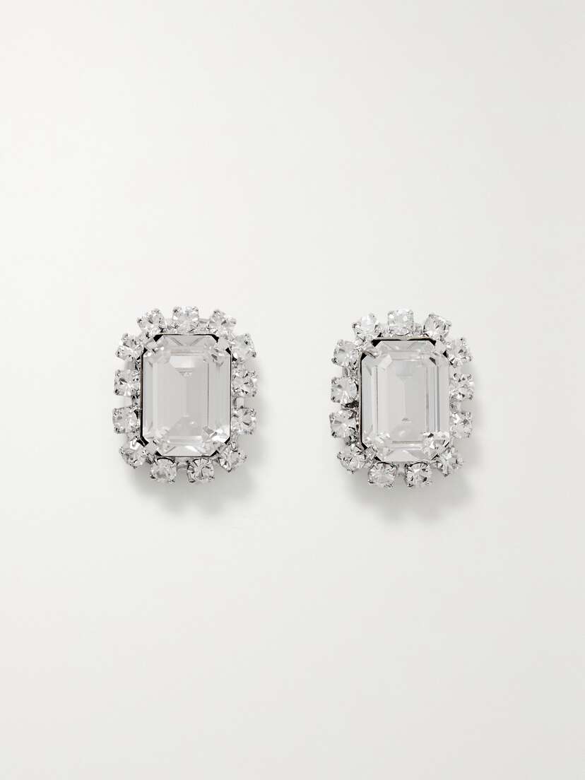 Jennifer Behr Diana Silver-plated Crystal Earrings