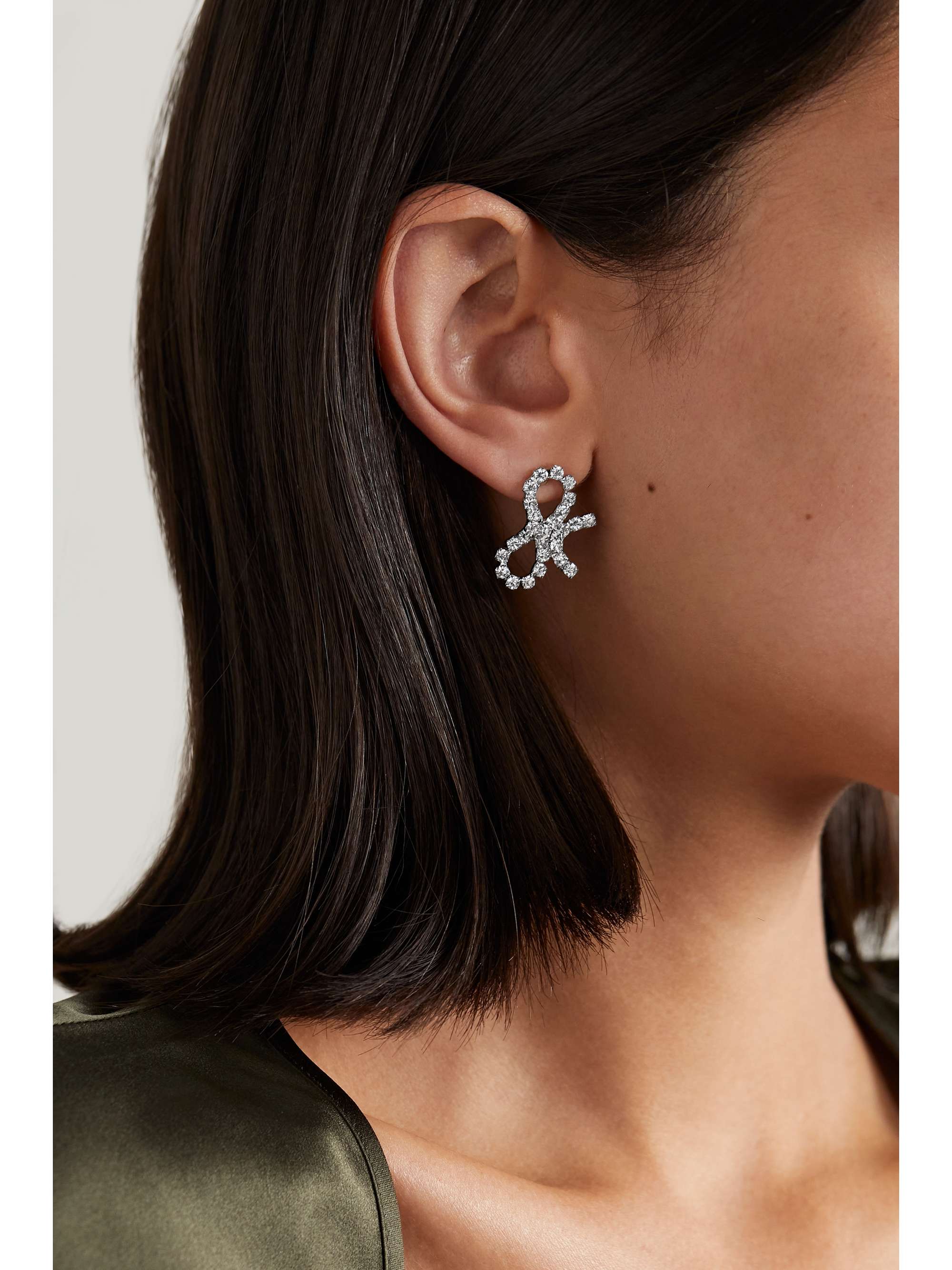 JENNIFER BEHR Romy silver-plated crystal earrings | NET-A-PORTER