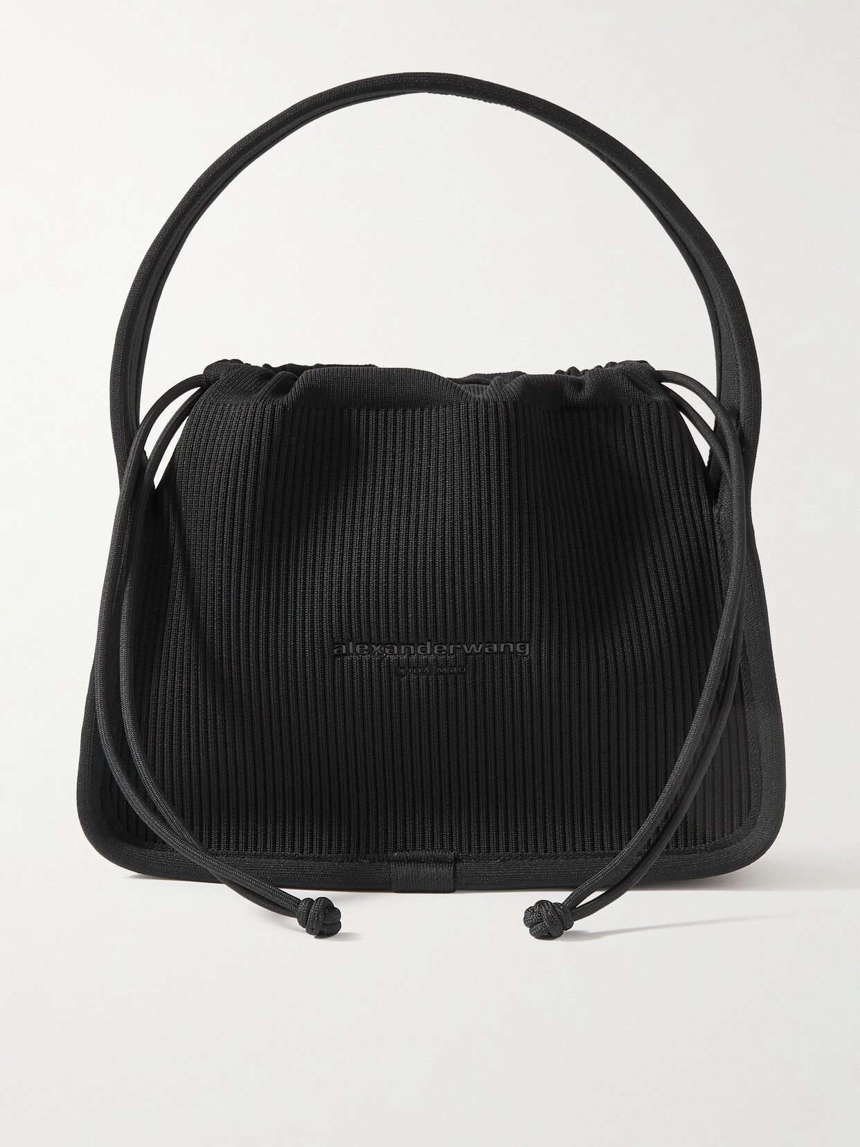 Alexander Wang Ryan Small Appliquéd Ribbed-knit Tote In Black