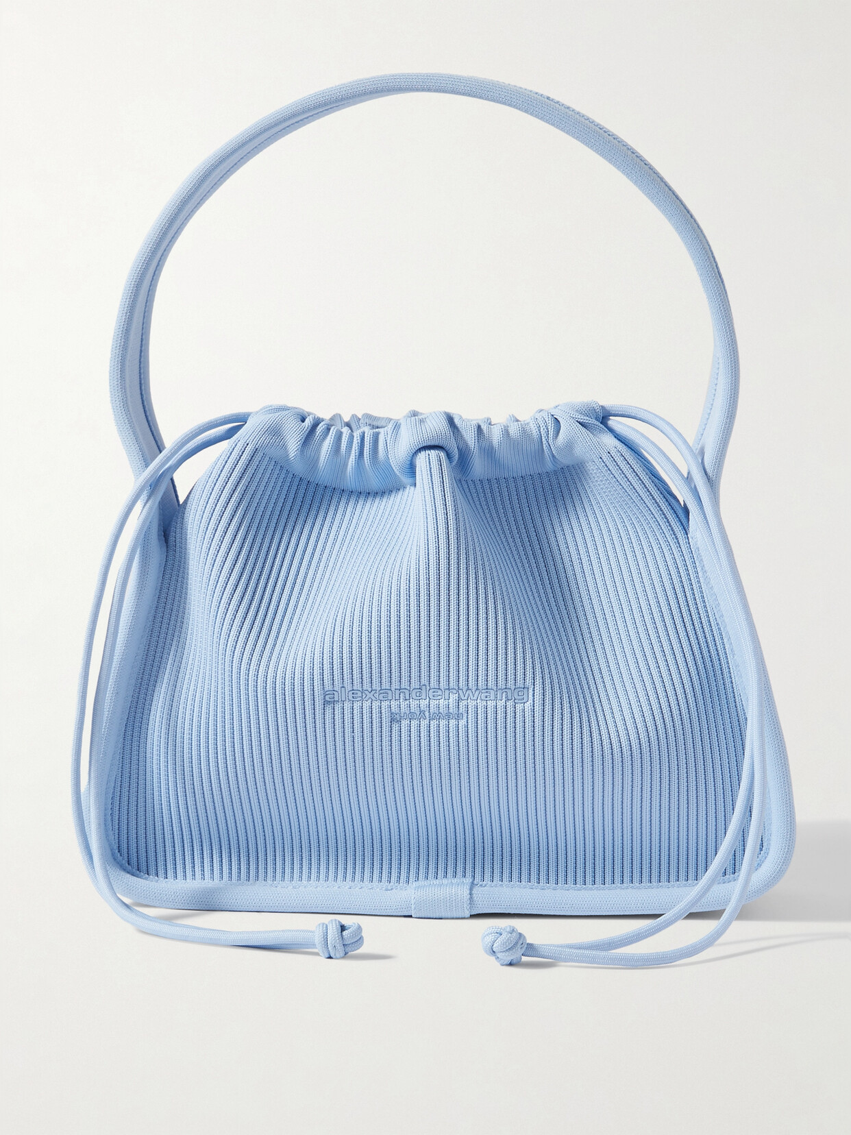 Alexander Wang - Ryan Small Appliquéd Ribbed-knit Tote - Blue