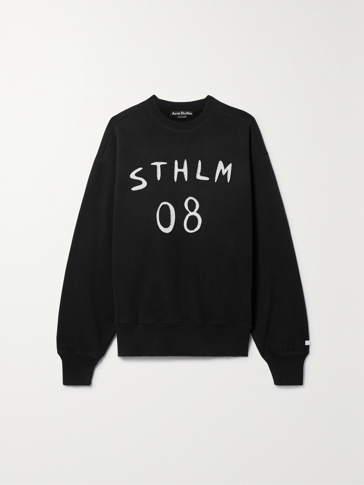 Acne Studios Appliquéd Cotton-jersey Sweatshirt In Carbon_grey