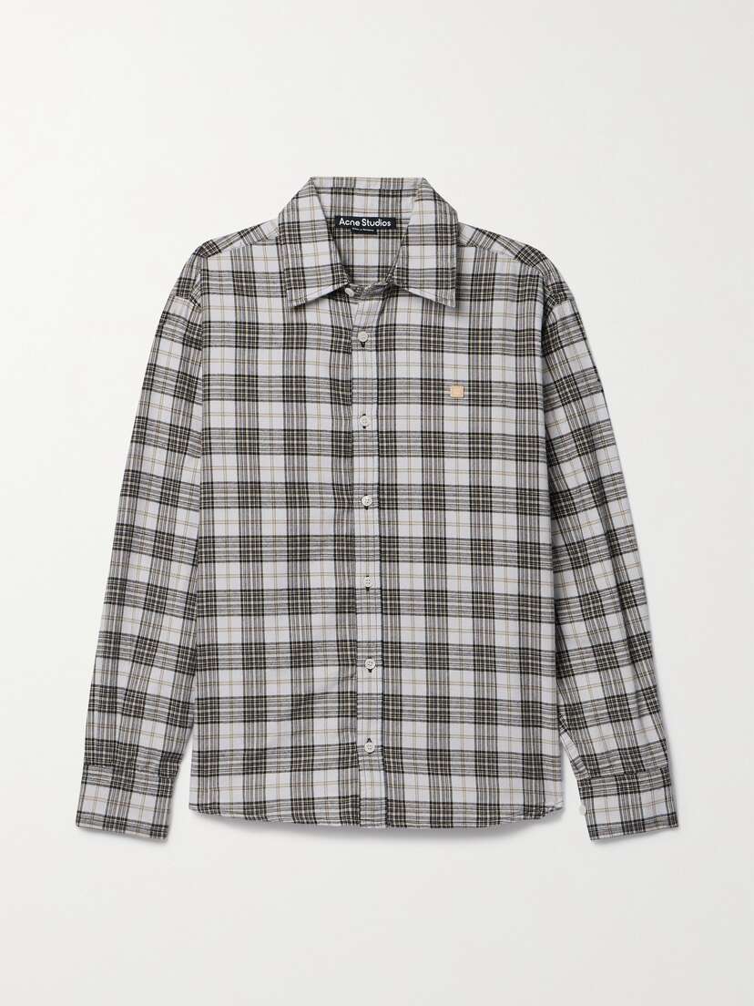 Acne Studios Appliquéd Checked Cotton-flannel Shirt - xx small