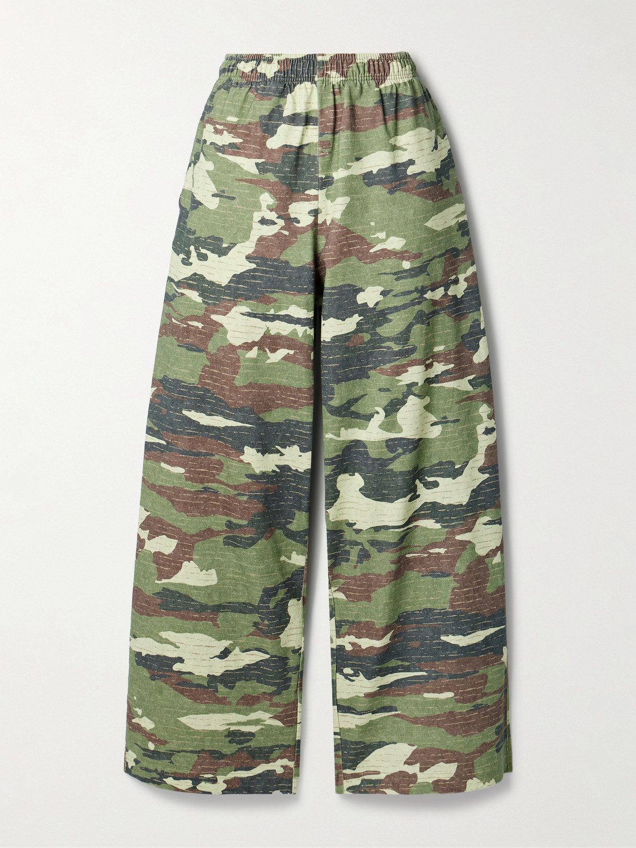 Shop Acne Studios Printed Organic Cotton-jersey Track Pants In Multi