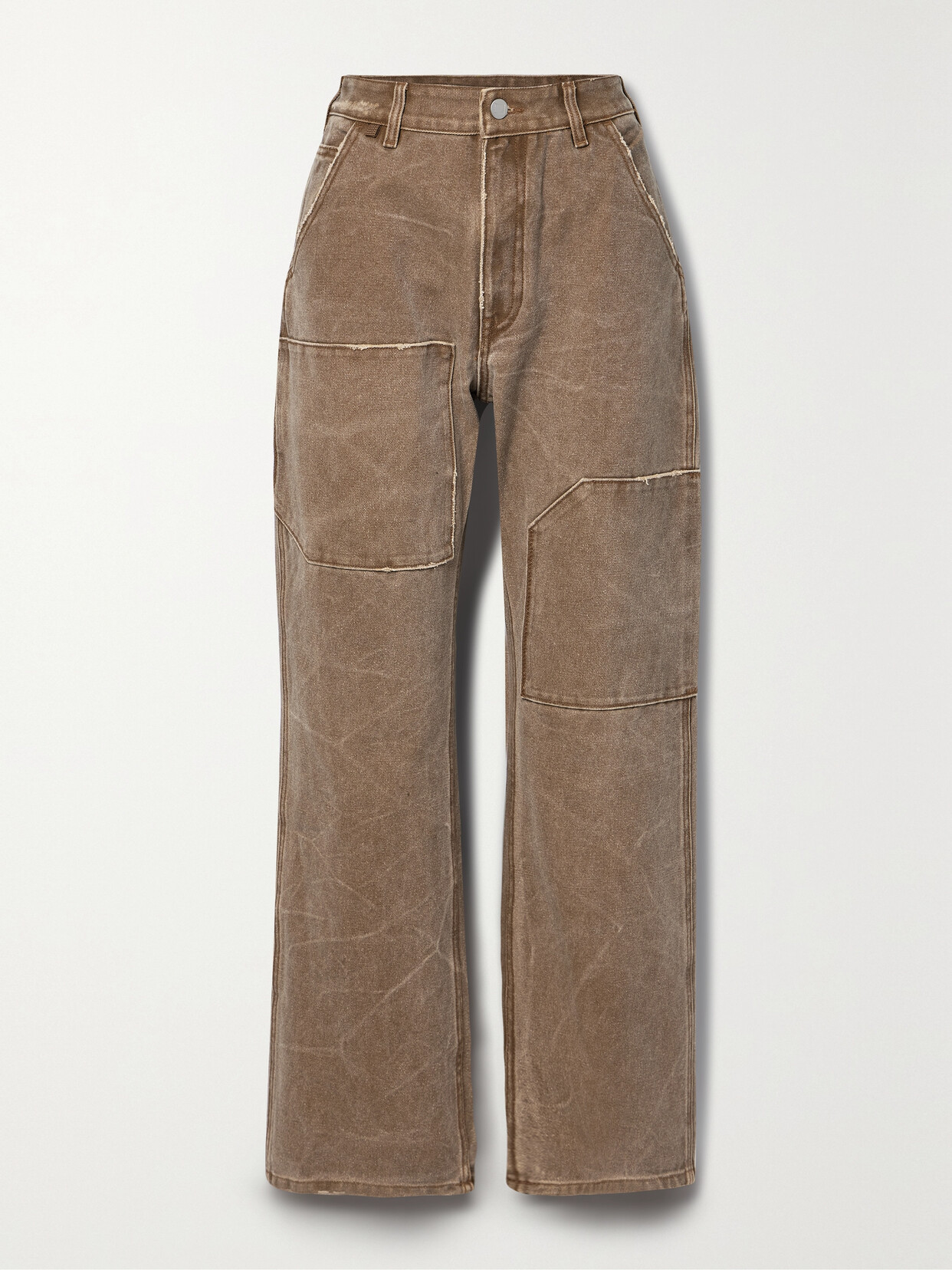 Acne Studios - Distressed Cotton-canvas Pants - Brown