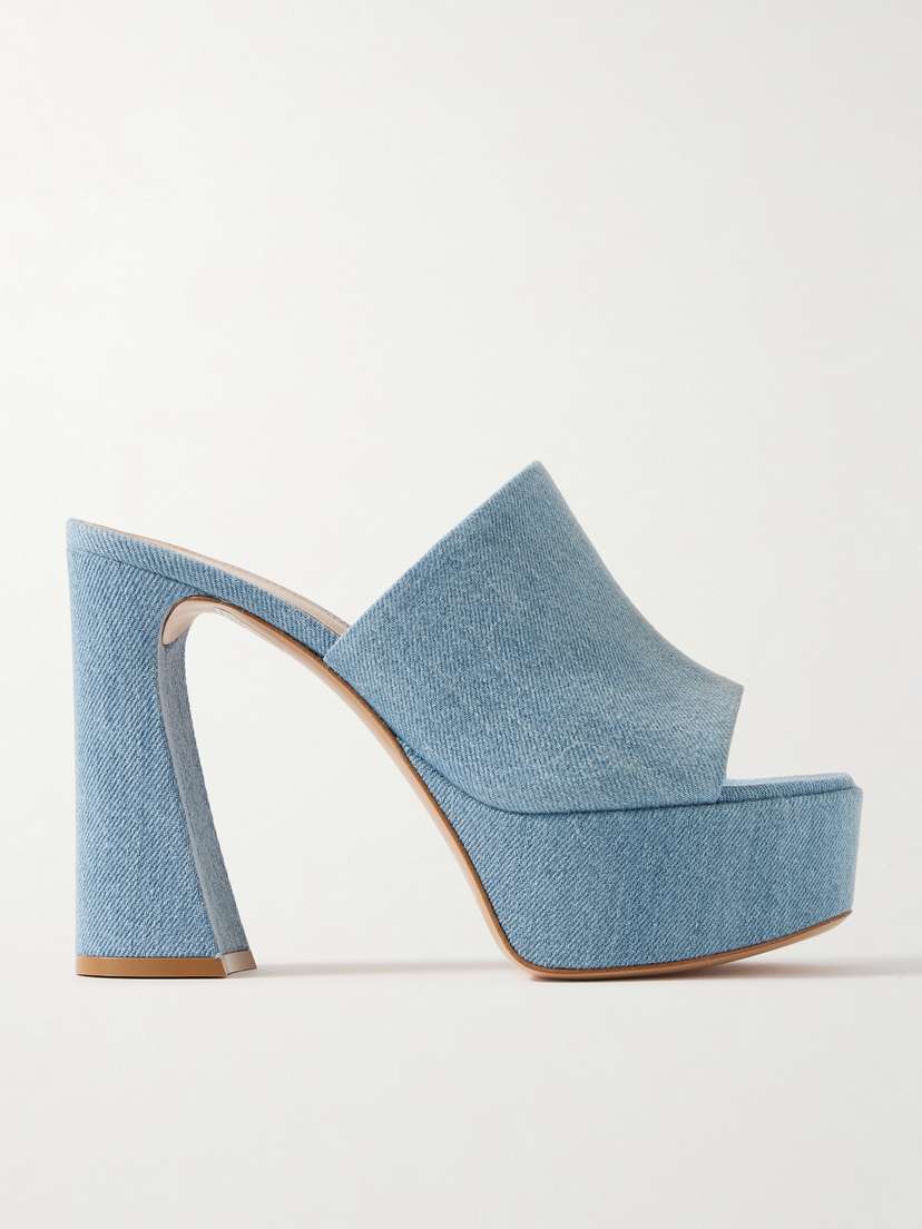 Gianvito Rossi Holly 70 Denim Platform Mules