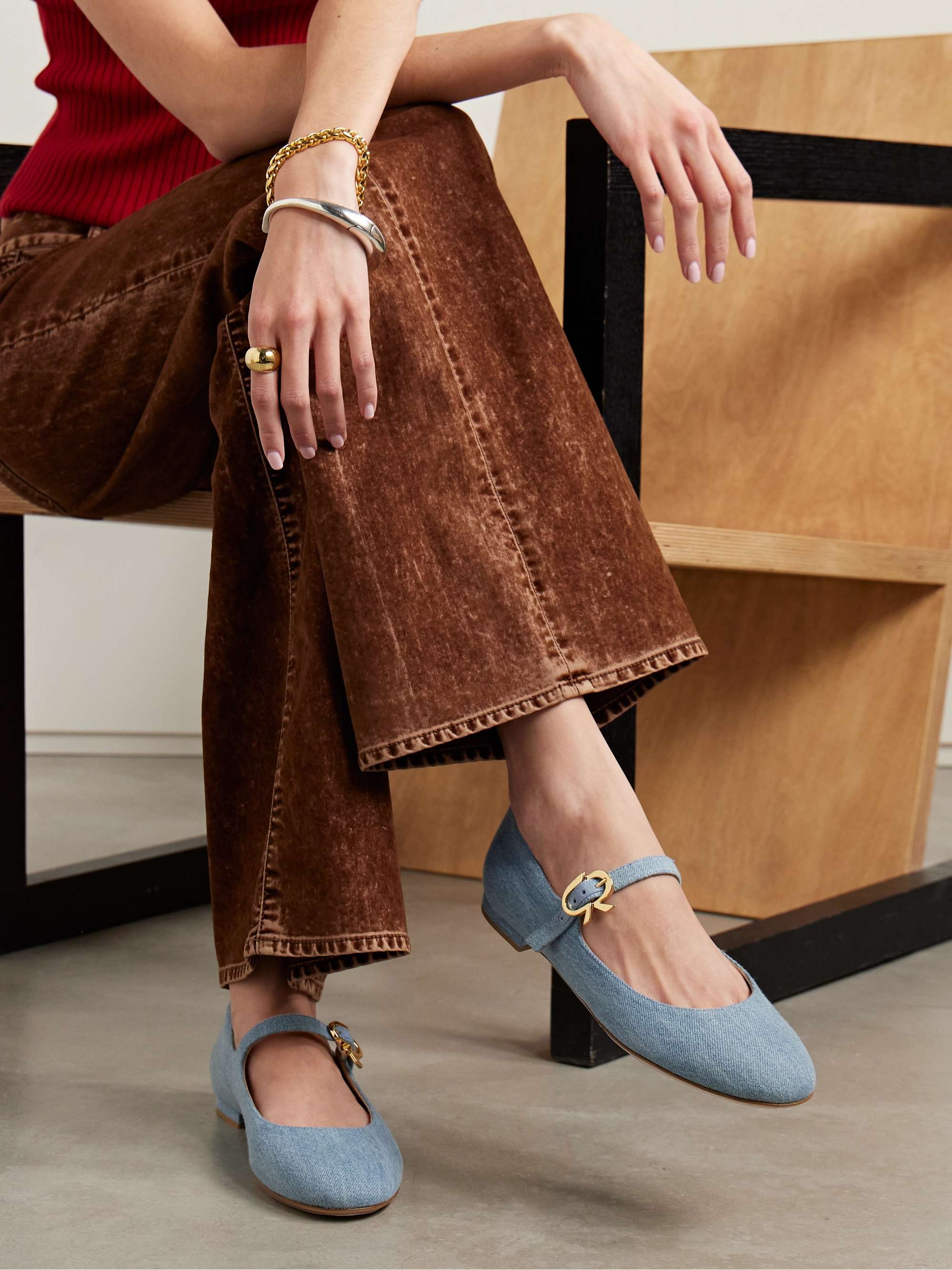 Gianvito Rossi メリージェーンフラットシューズ Gianvito Rossi メリージェーンフラットシューズ