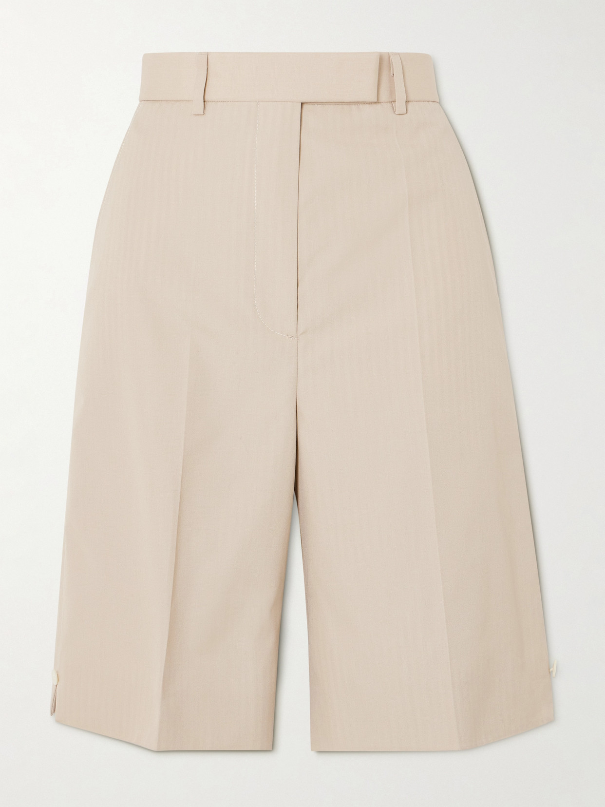 Thom Browne Pleated Canvas Shorts In Neutrals