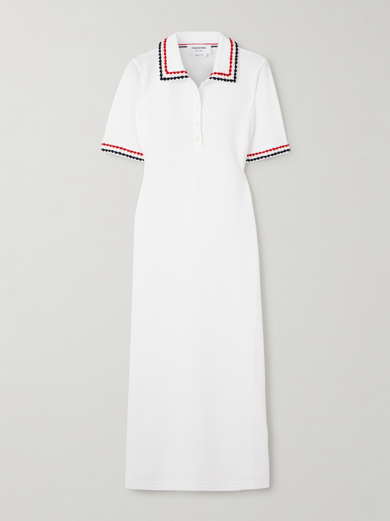 Thom Browne Woman Midi Dress White Size 4 Cotton In White