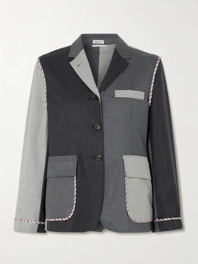 Thom Browne Canvas-trimmed Patchwork Wool Blazer