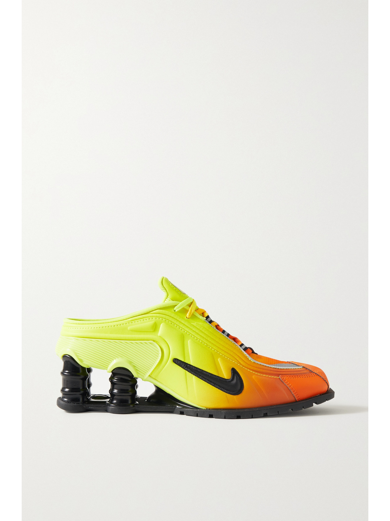 Nike - + Martin Rose Shox Mr4 Rubber And Mesh-trimmed Ombré Leather Sneakers - Yellow