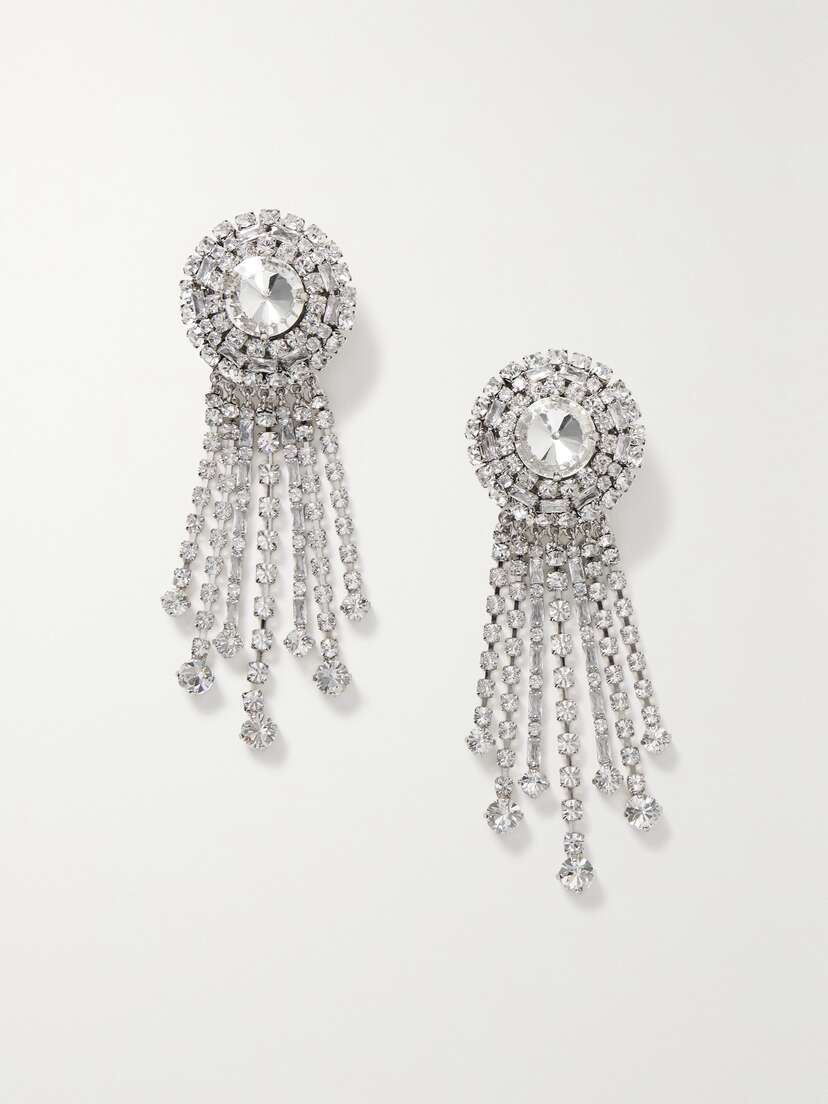 Alessandra Rich tone Crystal Clip Earrings