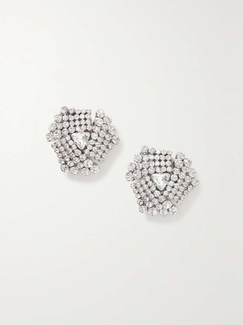 Alessandra Rich tone Crystal Clip Earrings