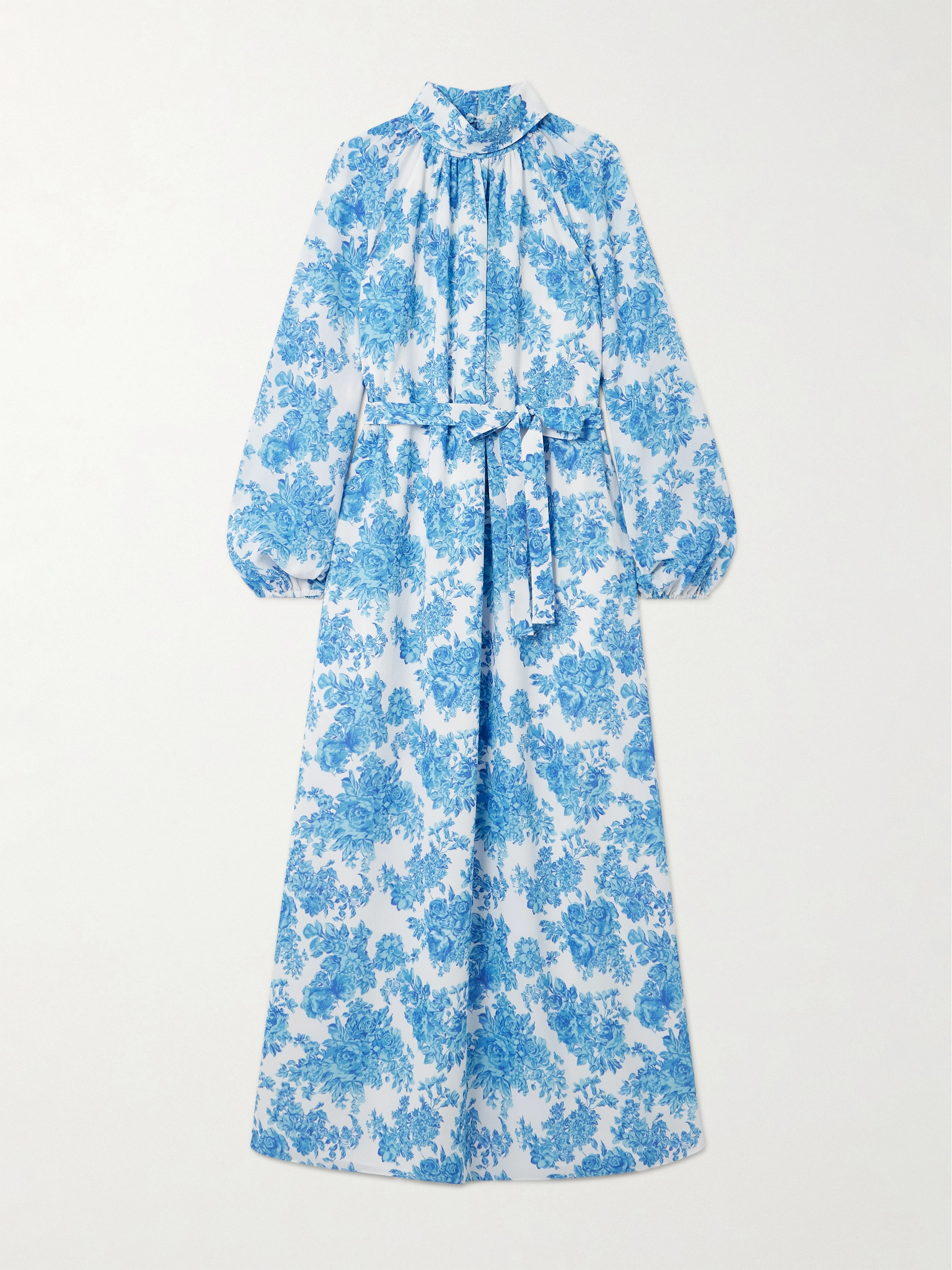 Emilia Wickstead Elanda belted floral-print crepe maxi dress thumbnail