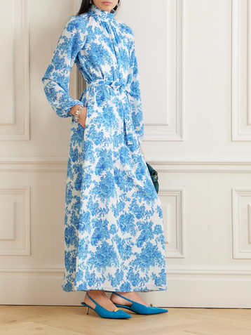 Emilia Wickstead Elanda belted floral-print crepe maxi dress
