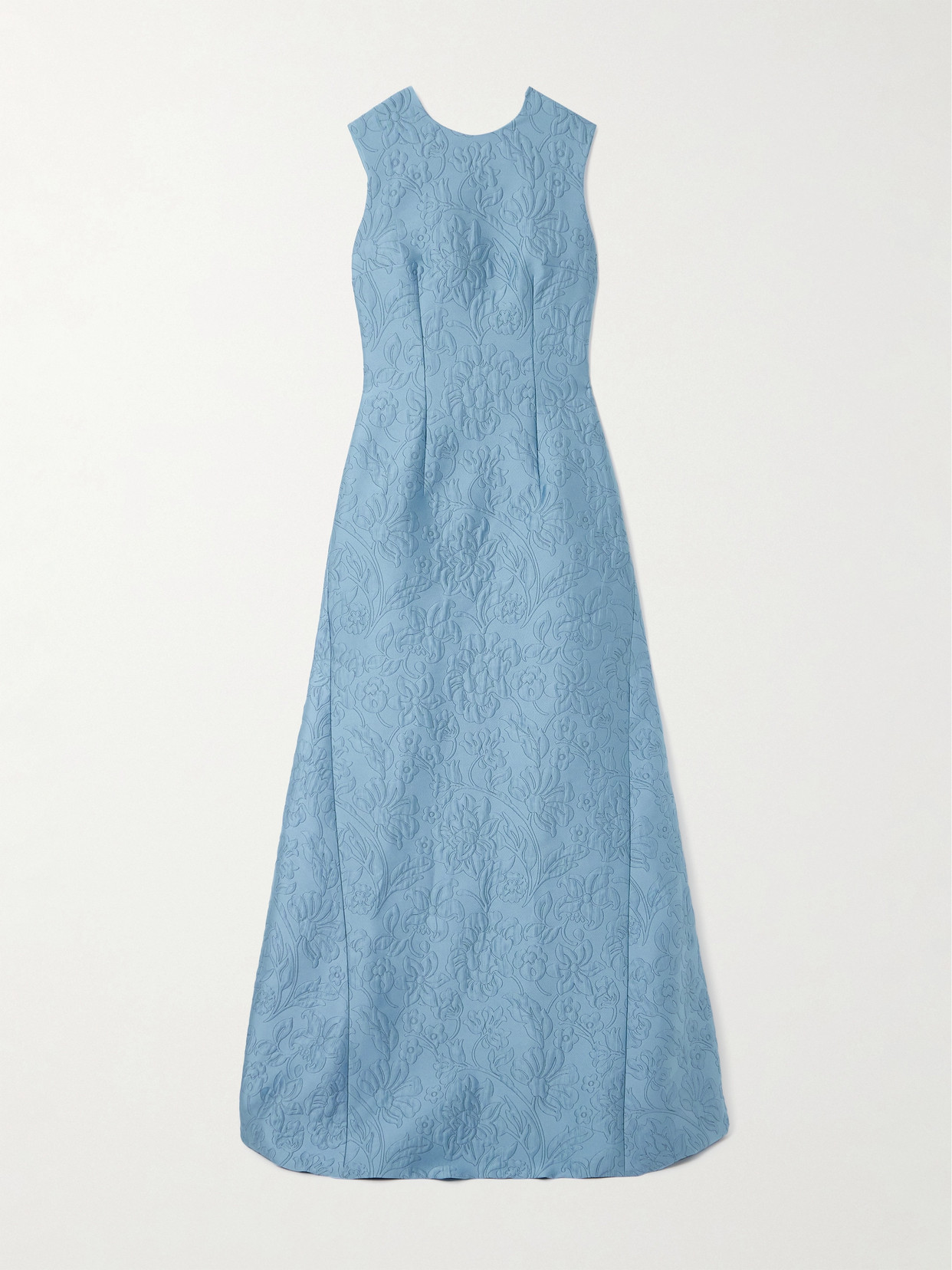 Emilia Wickstead Malcolm Open-back Cloqué Maxi Dress In Blue