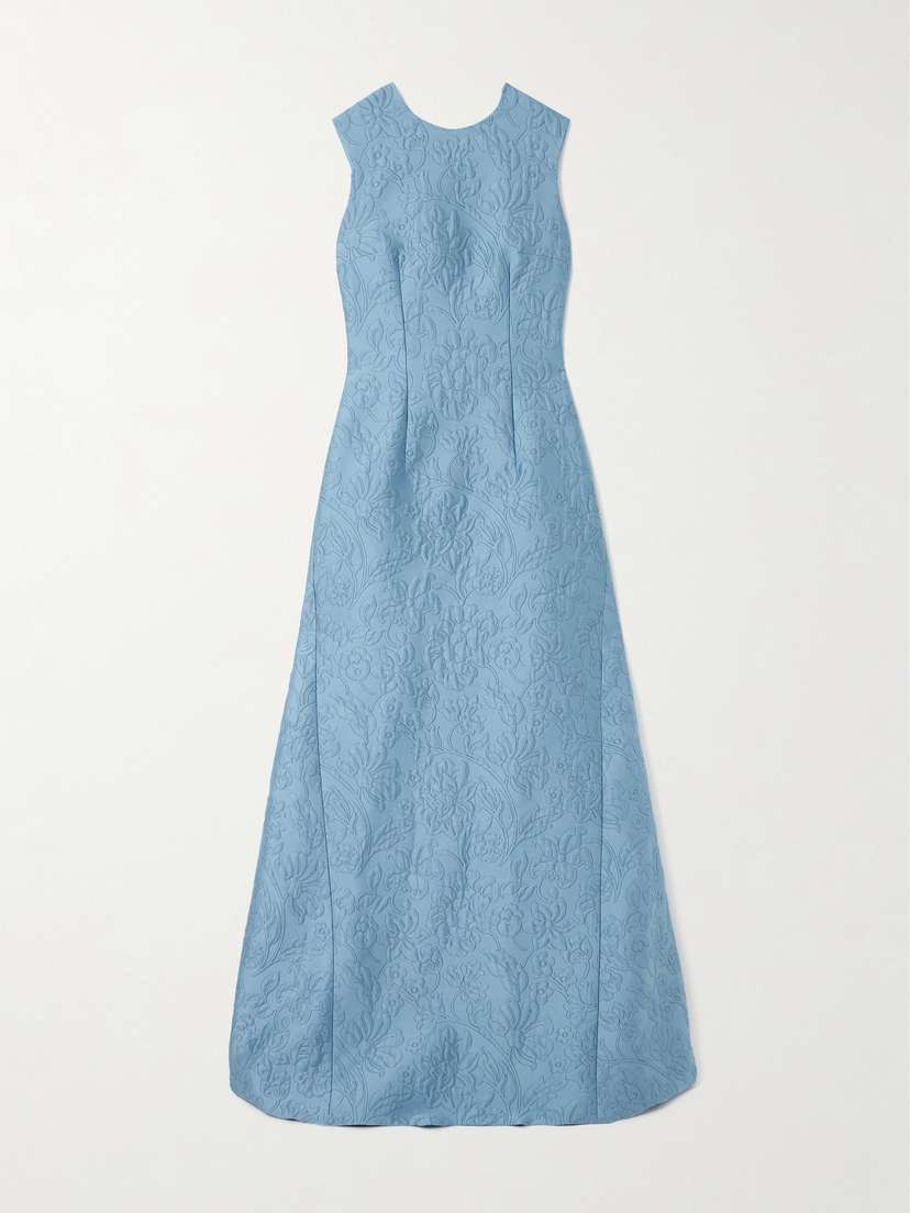 Emilia Wickstead Malcolm Open-back Cloqué Maxi Dress