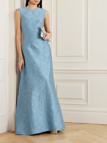 Emilia Wickstead Malcolm open-back cloqué maxi dress