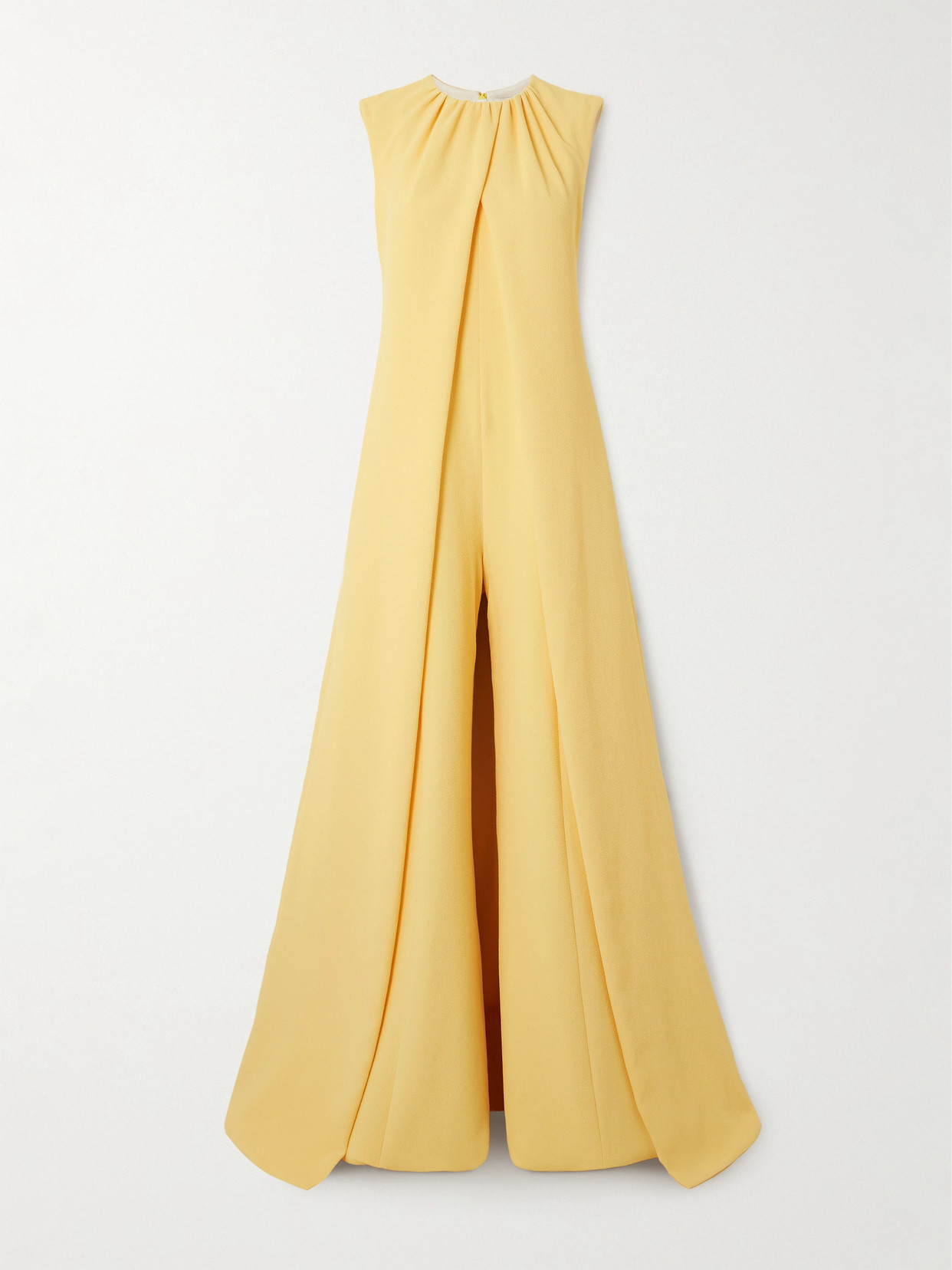 Emilia Wickstead Aliza Wide-leg Stretch-crepe Jumpsuit In Yellow