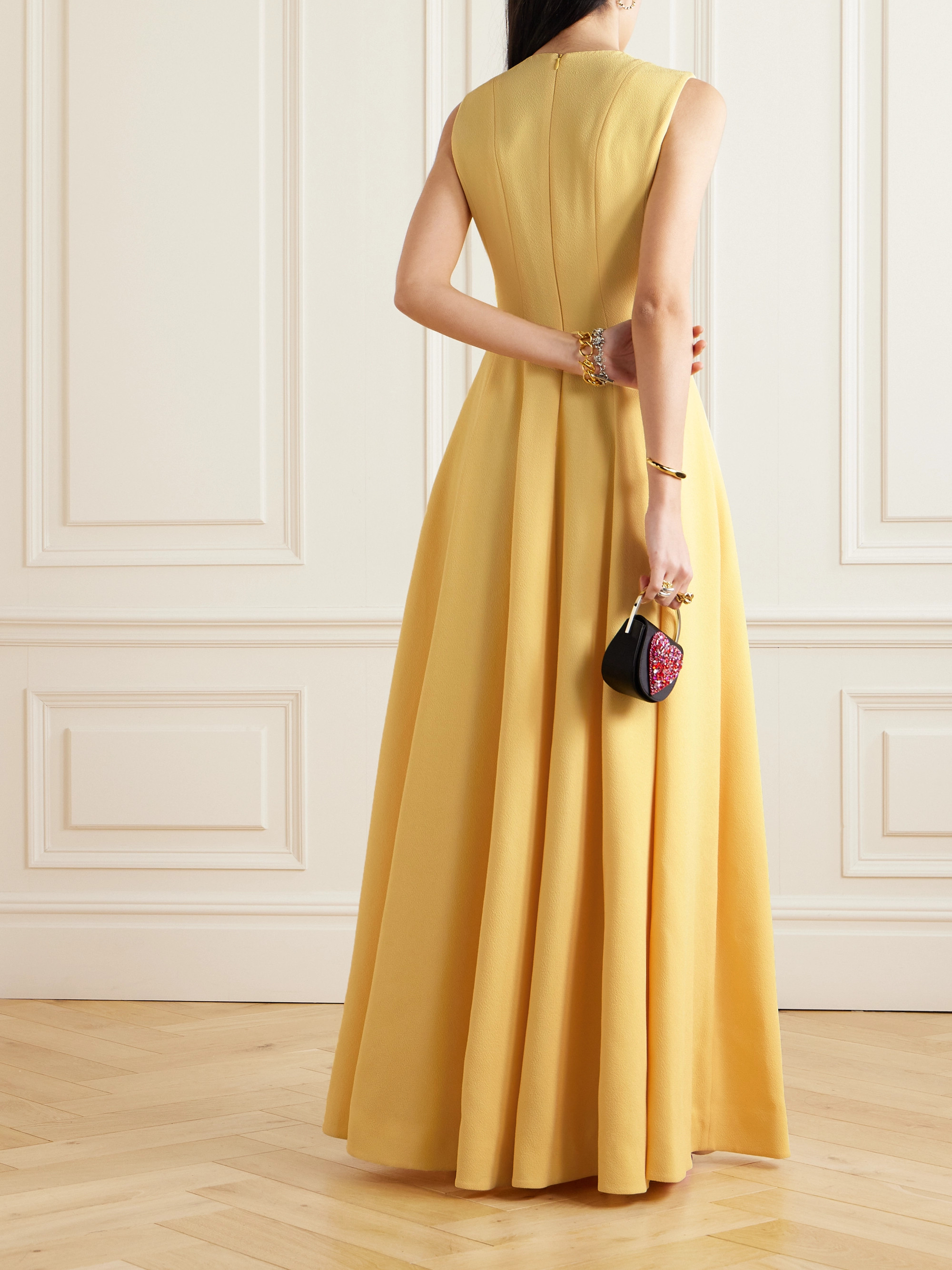 Emilia Wickstead Marlease pleated stretch-crepe gown