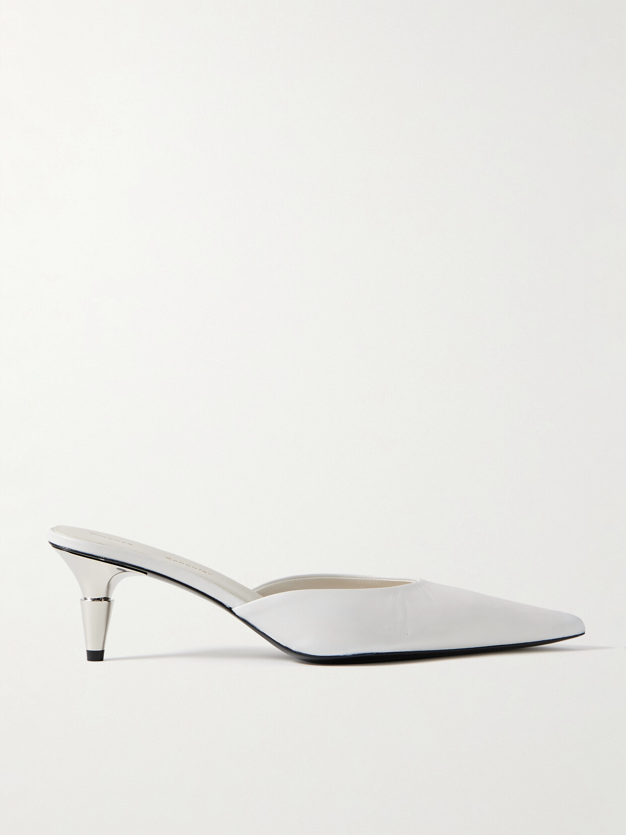 Shop Proenza Schouler Spike Leather Mules In White