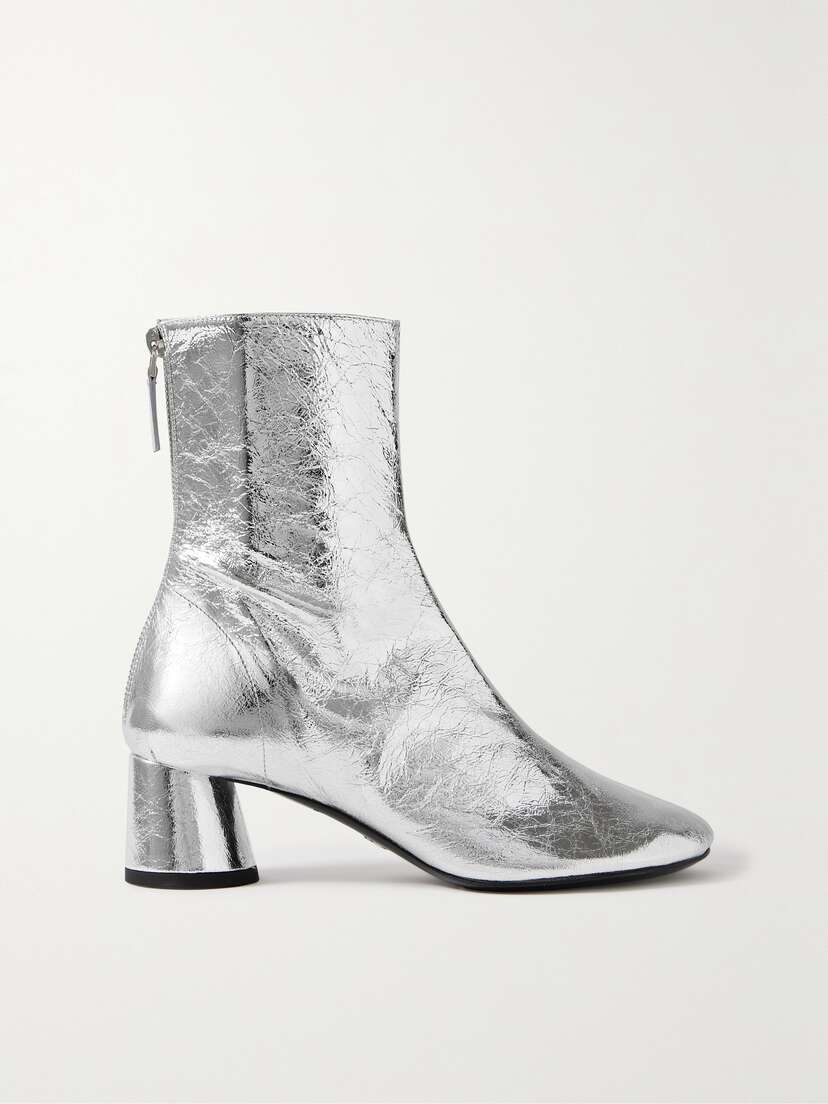Proenza Schouler Glove Metallic Crinkled-leather Ankle Boots