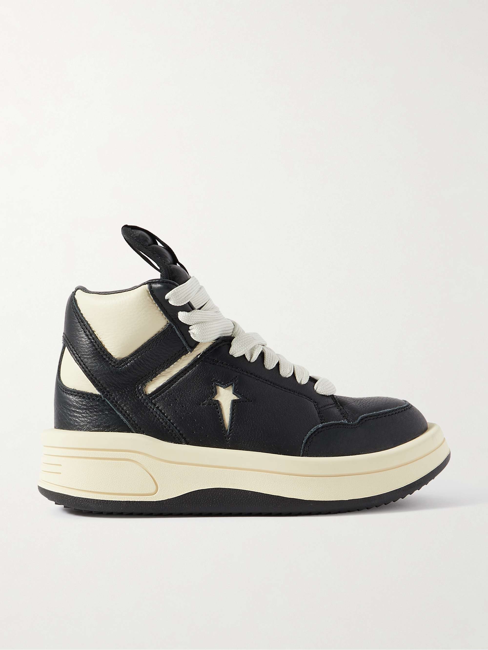 RICK OWENS Converse Turbowpn leather high top sneakers NET A PORTER