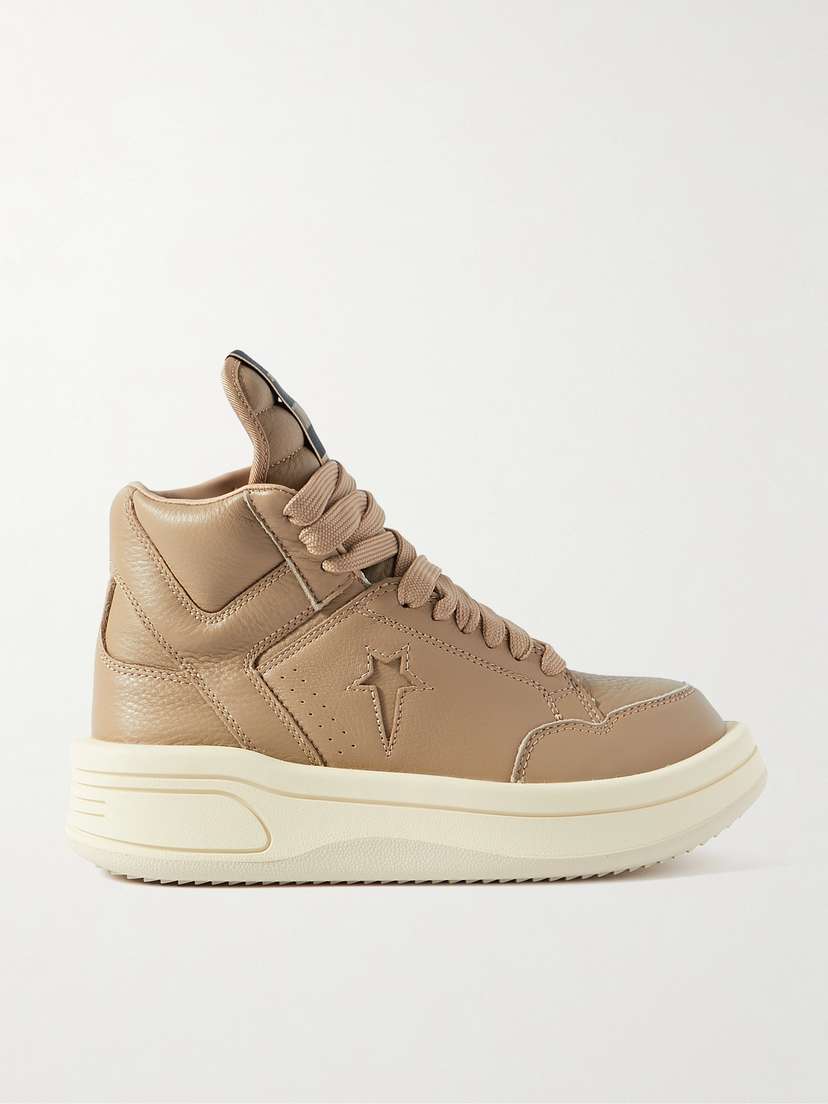 Rick Owens + Converse Turbowpn Leather High-top Sneakers
