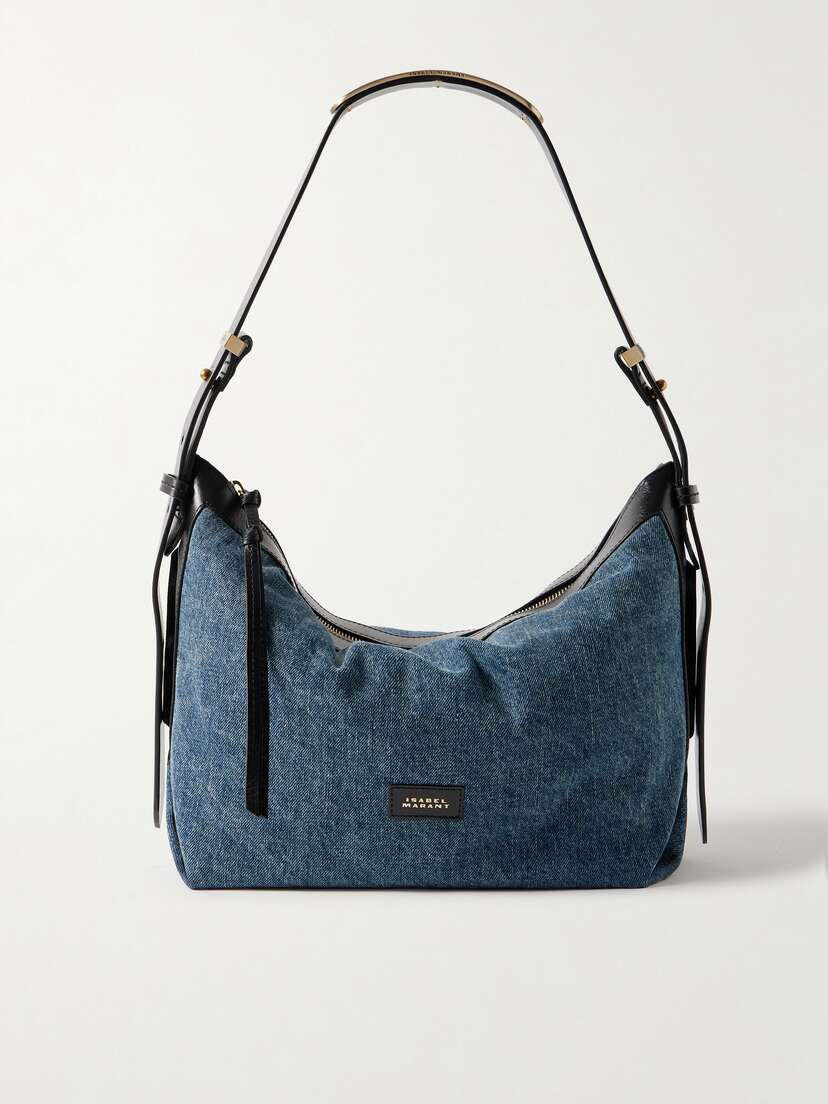 Isabel Marant Leyden Leather-trimmed Denim Shoulder Bag