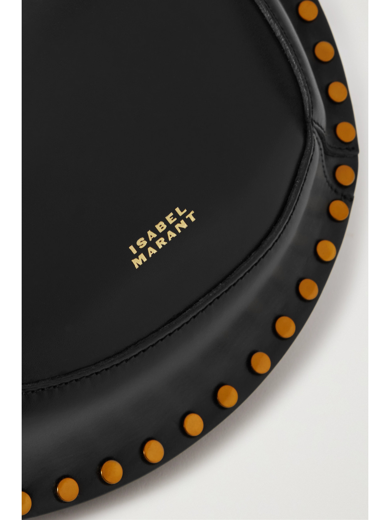 Isabel Marant Mini Moon Stud-embellished Leather Shoulder Bag In Black