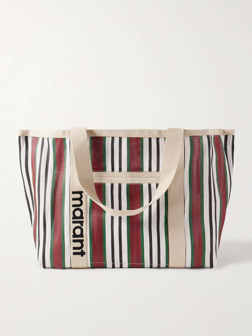 Isabel Marant Darwen Striped Canvas-trimmed Nylon Tote