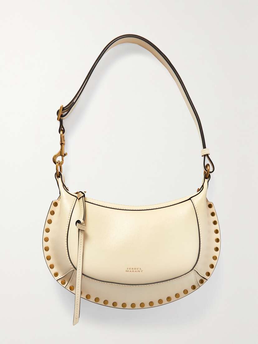 Isabel Marant Oskan Moon Studded Leather Shoulder Bag