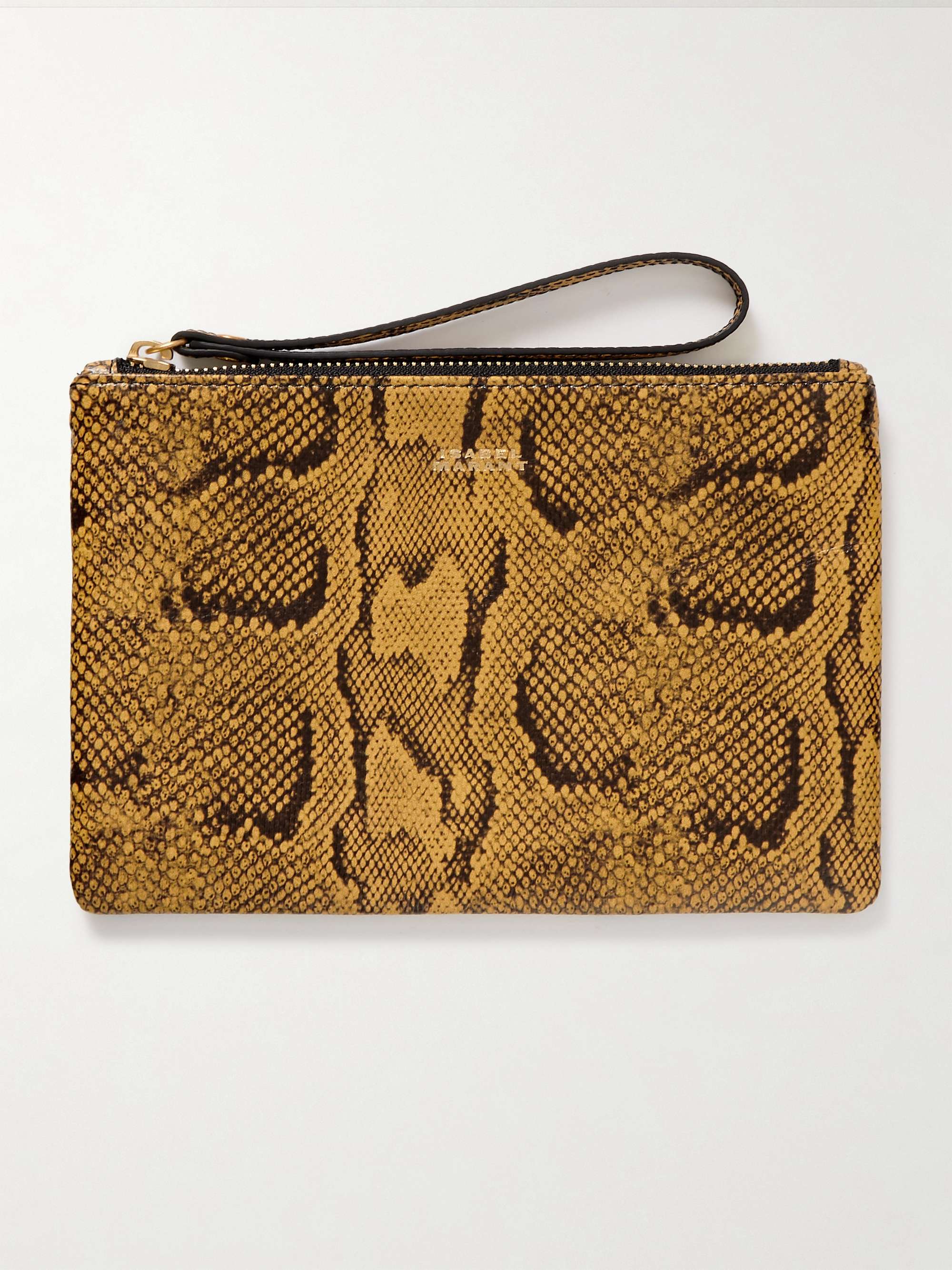 ISABEL MARANT Snake-effect leather pouch | NET-A-PORTER