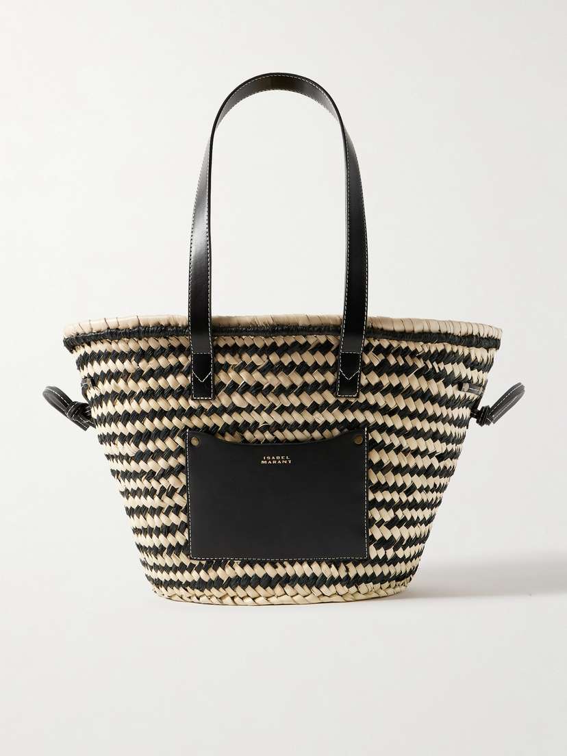 Isabel Marant Cadix Leather-trimmed Raffia Tote