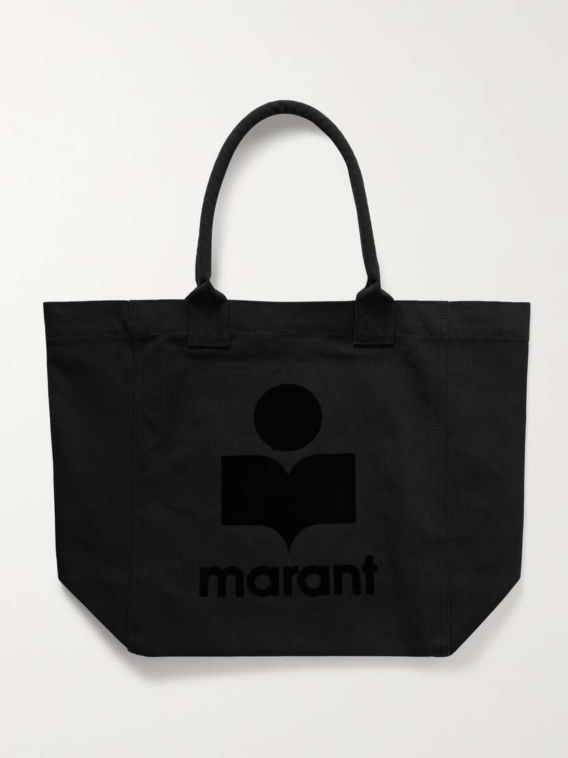 Isabel Marant Yenky Flocked Cotton-canvas Tote