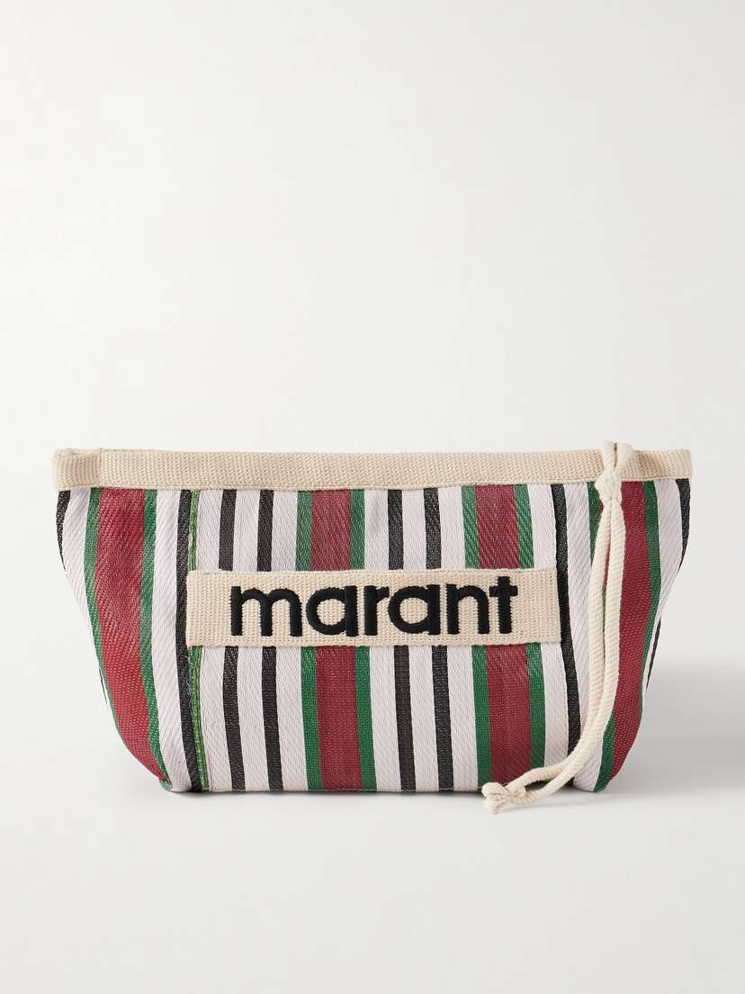 Isabel Marant Powden Striped Canvas-trimmed Nylon Pouch