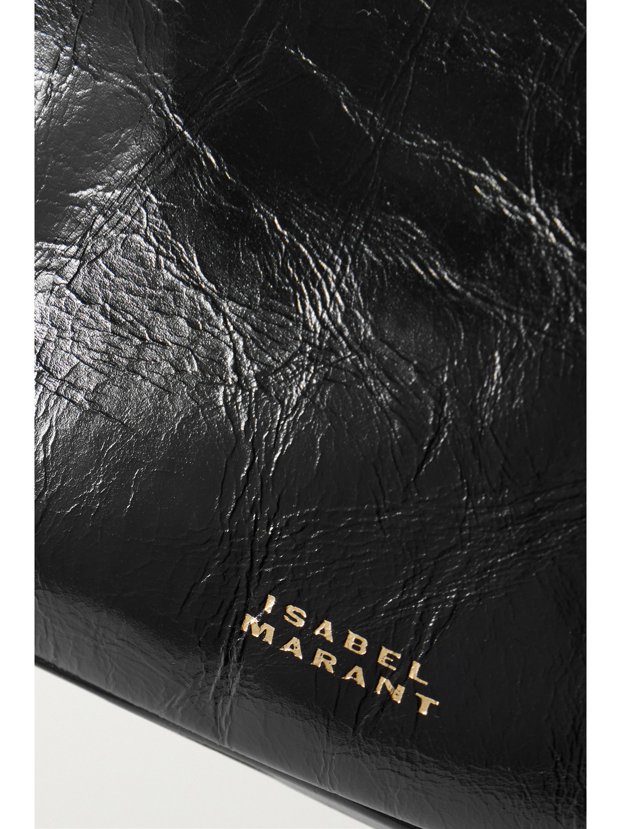 Isabel Marant Wardy Crinkled-leather Shoulder Bag In Black