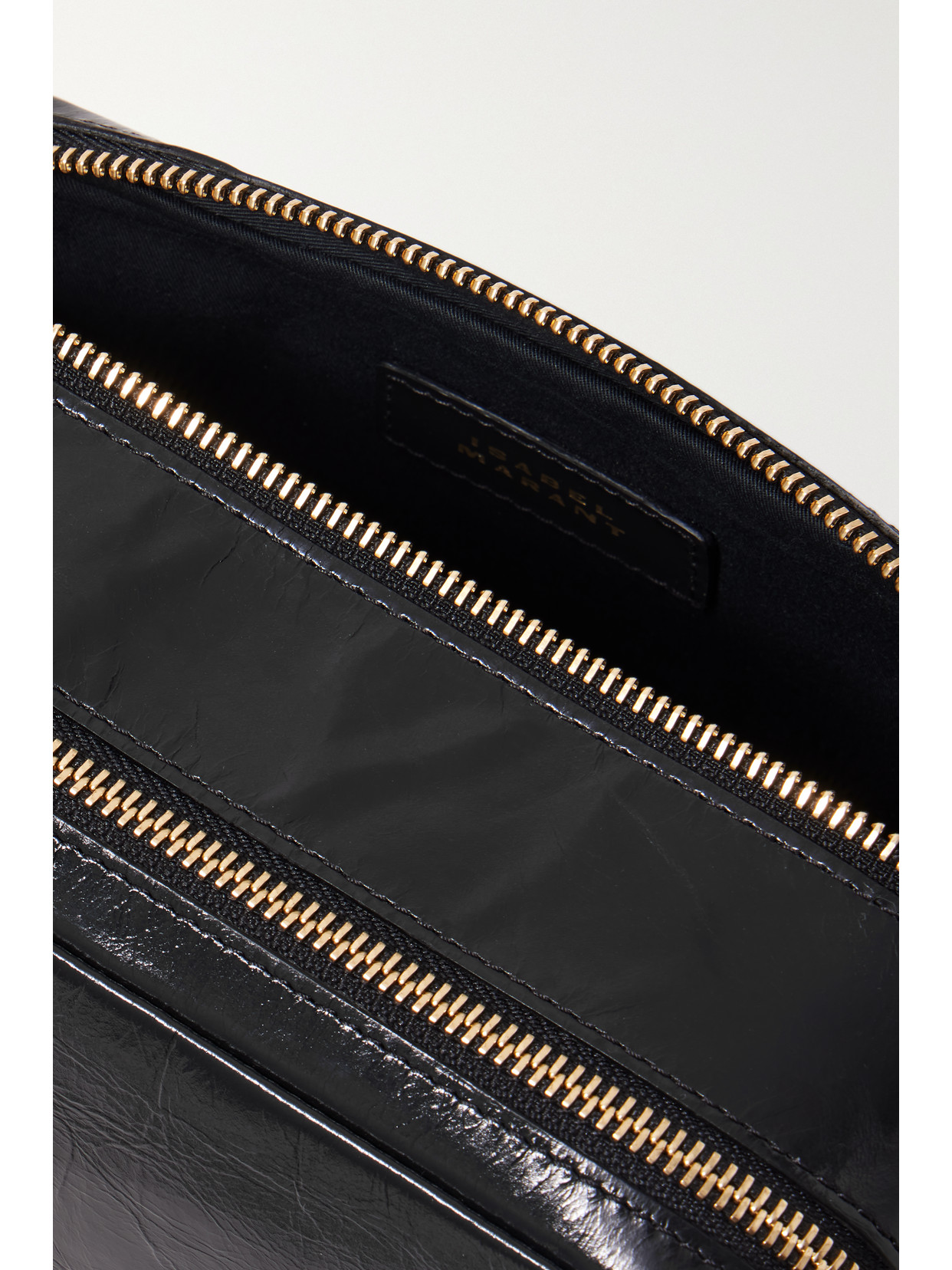 Isabel Marant Wardy Crinkled-leather Shoulder Bag In Black
