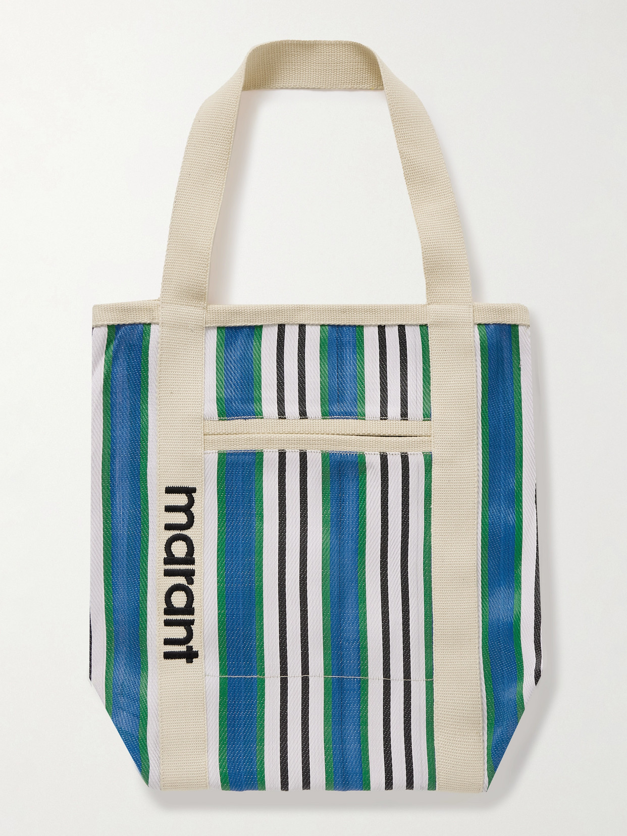 Isabel Marant Darwen Large Striped Canvas-trimmed Nylon Tote In Blue