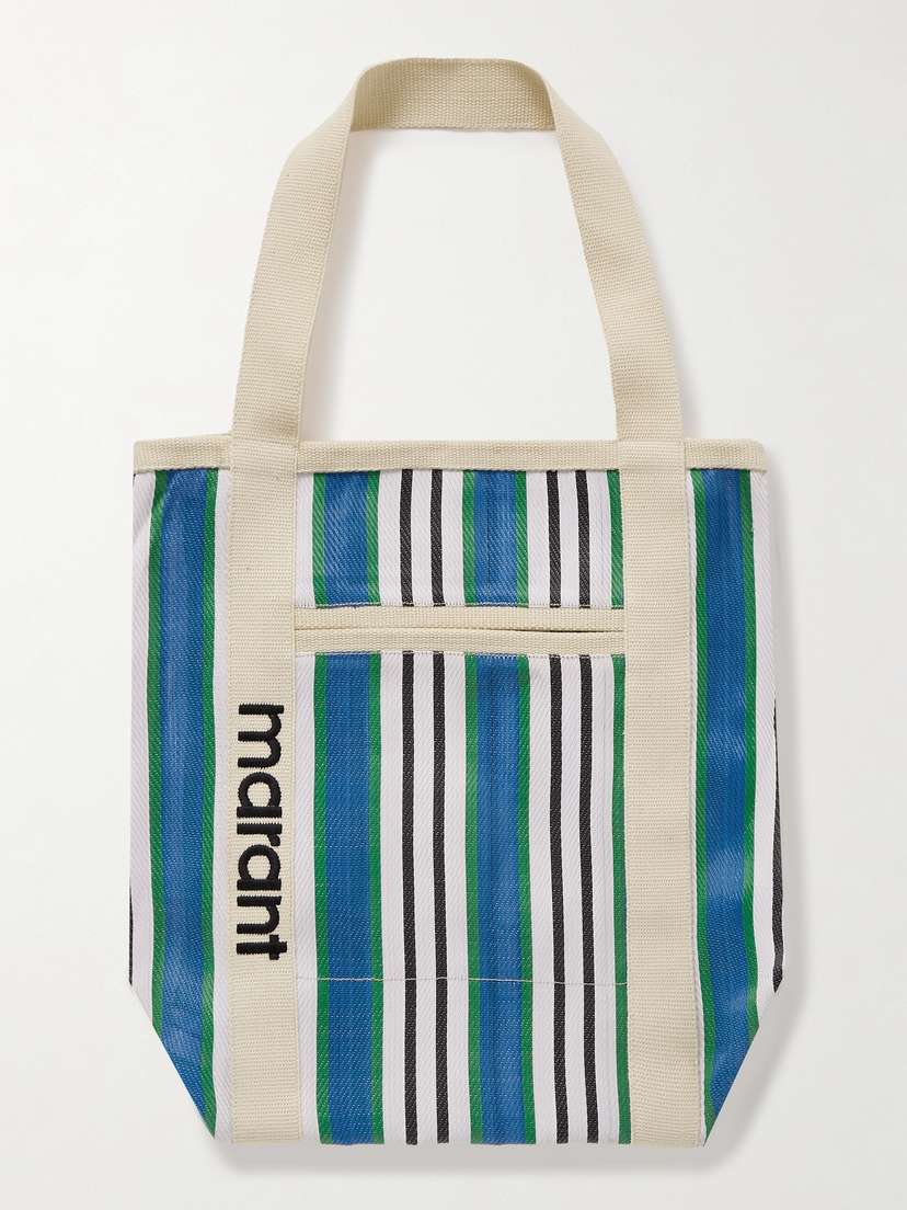 Isabel Marant Darwen Large Striped Canvas-trimmed Nylon Tote