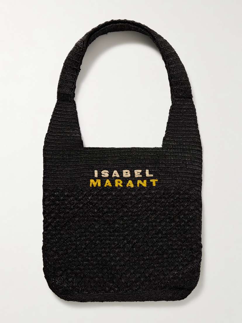 Isabel Marant Praia Medium Embroidered Woven Raffia Tote