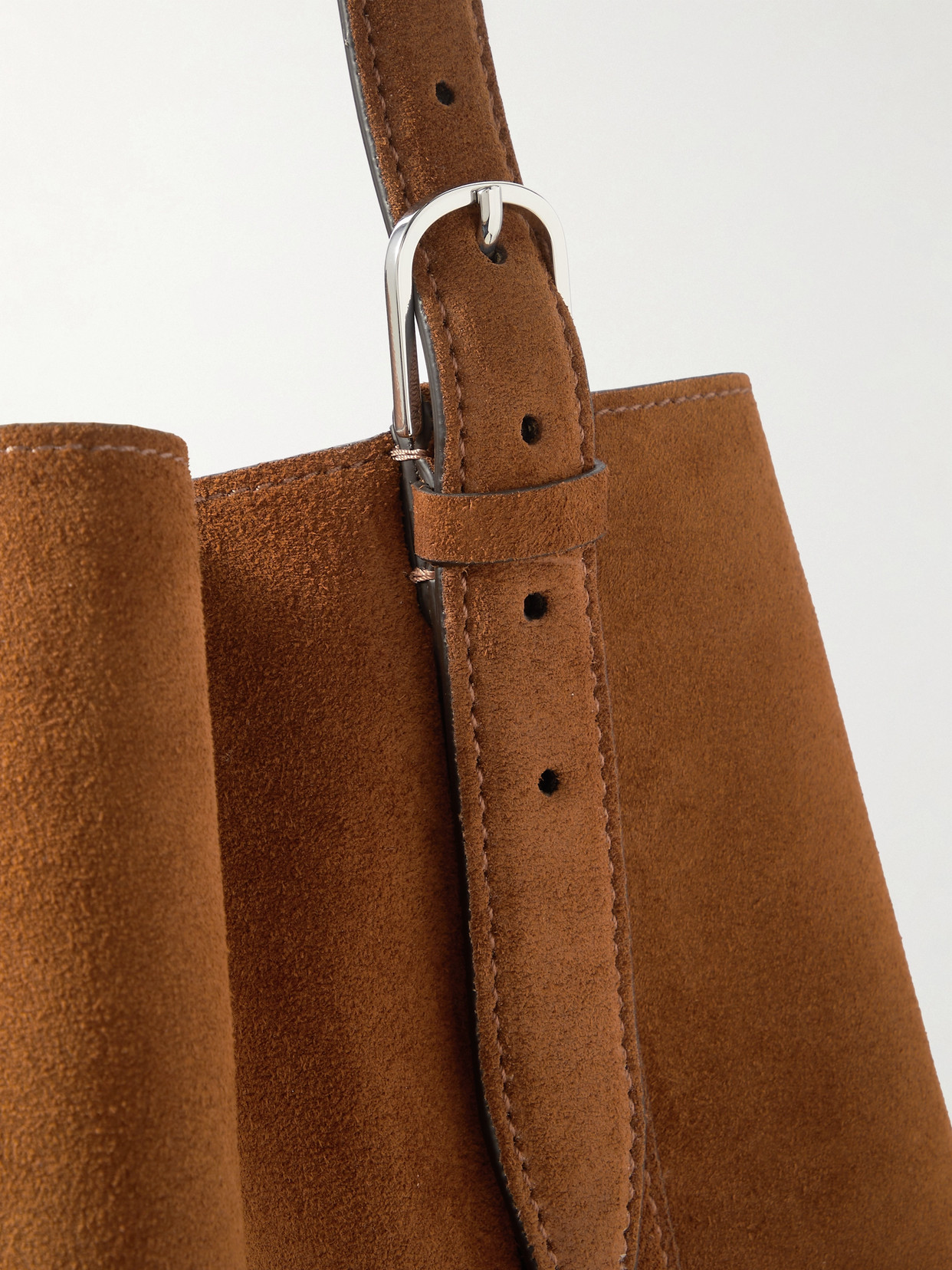 Shop Totême Suede Tote In Brown