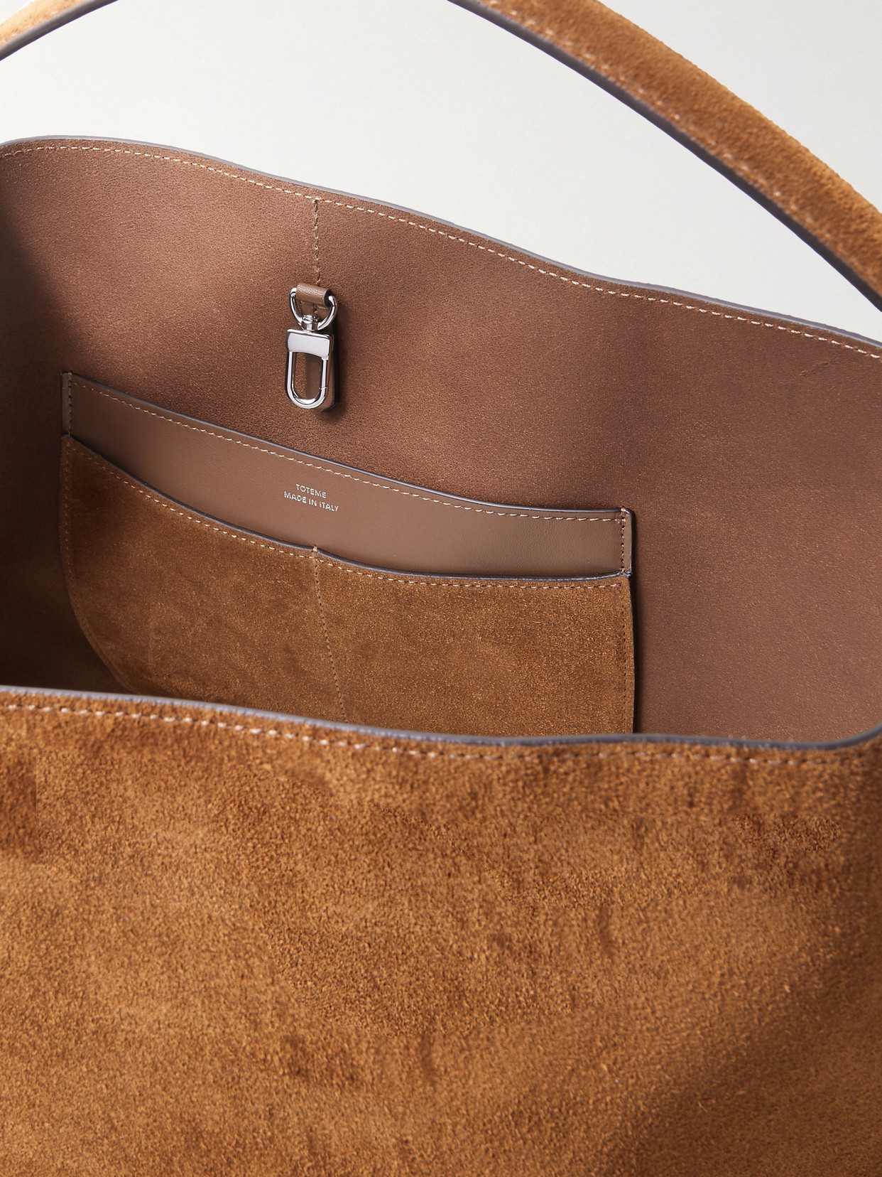 Shop Totême Suede Tote In Brown