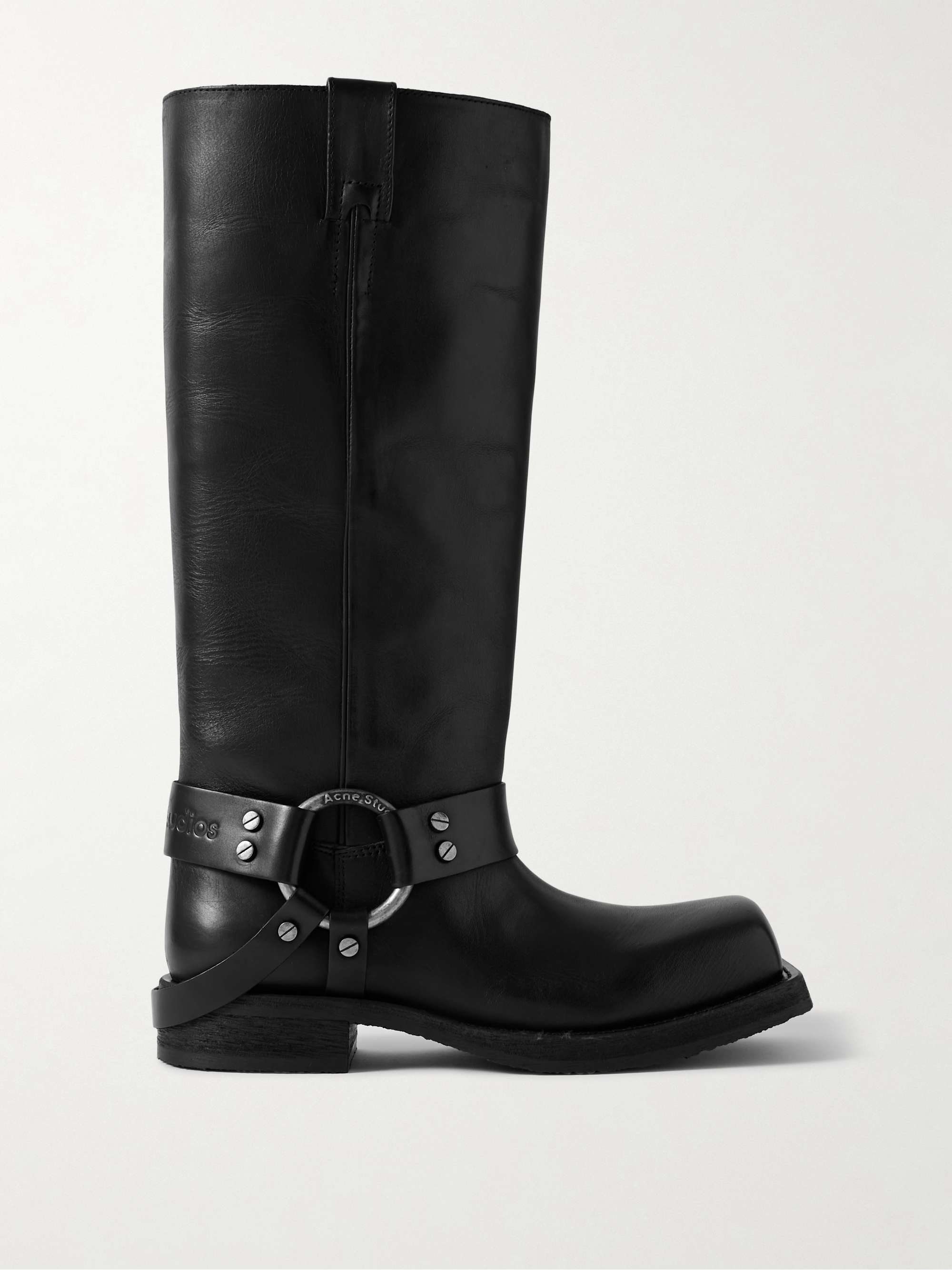 ACNE STUDIOS + NET SUSTAIN embellished leather knee boots