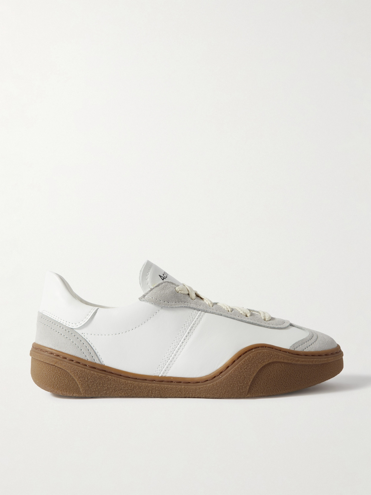 Shop Acne Studios Bars Leather And Suede Sneakers In White