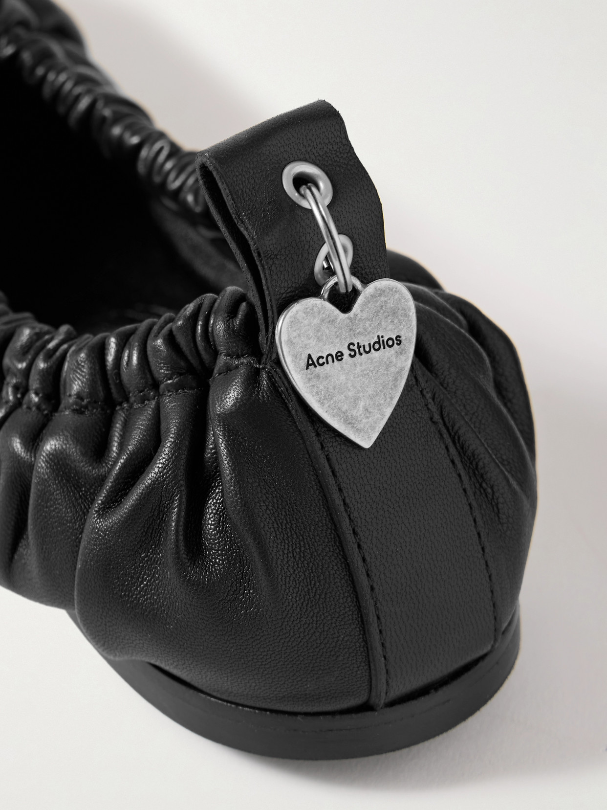 Acne Studios Bow-detail Leather Ballet Flats In Black